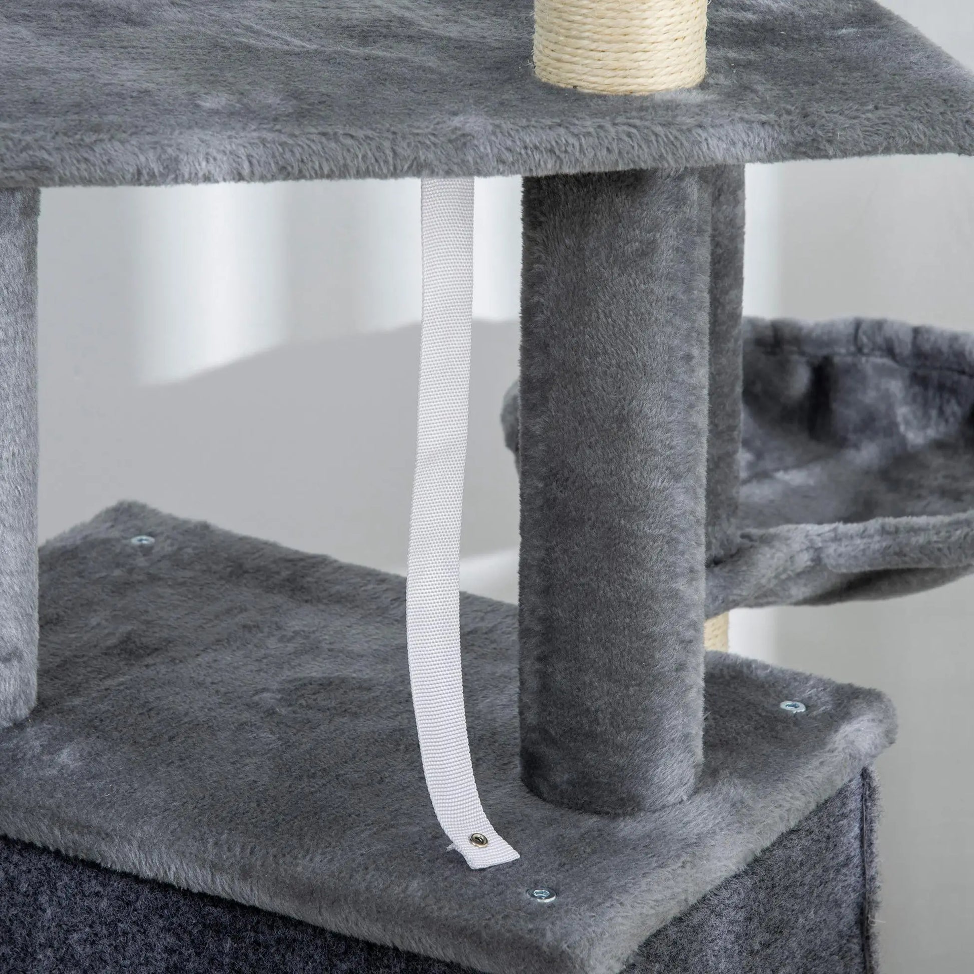 50 Inch Cat Tree, Multi-Level Tower with Sisal Posts, Ramp, Bed, Condo, Hammock, Toy Ball, Grey Cat Towers at Gallery Canada