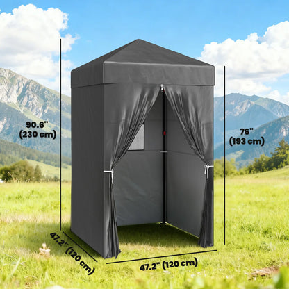 4x4 ft Pop Up Canopy Tent, UPF 50+ Changing Room, Dark Grey Pop Up Canopies at Gallery Canada