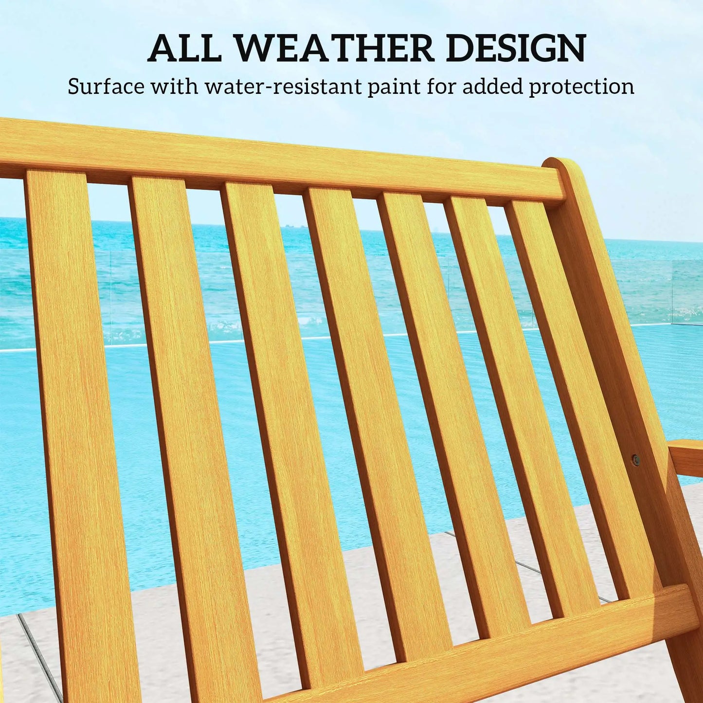 46.5" Foldable Wood Outdoor Bench, Backrest, Armrests, Teak Patio Chairs at Gallery Canada