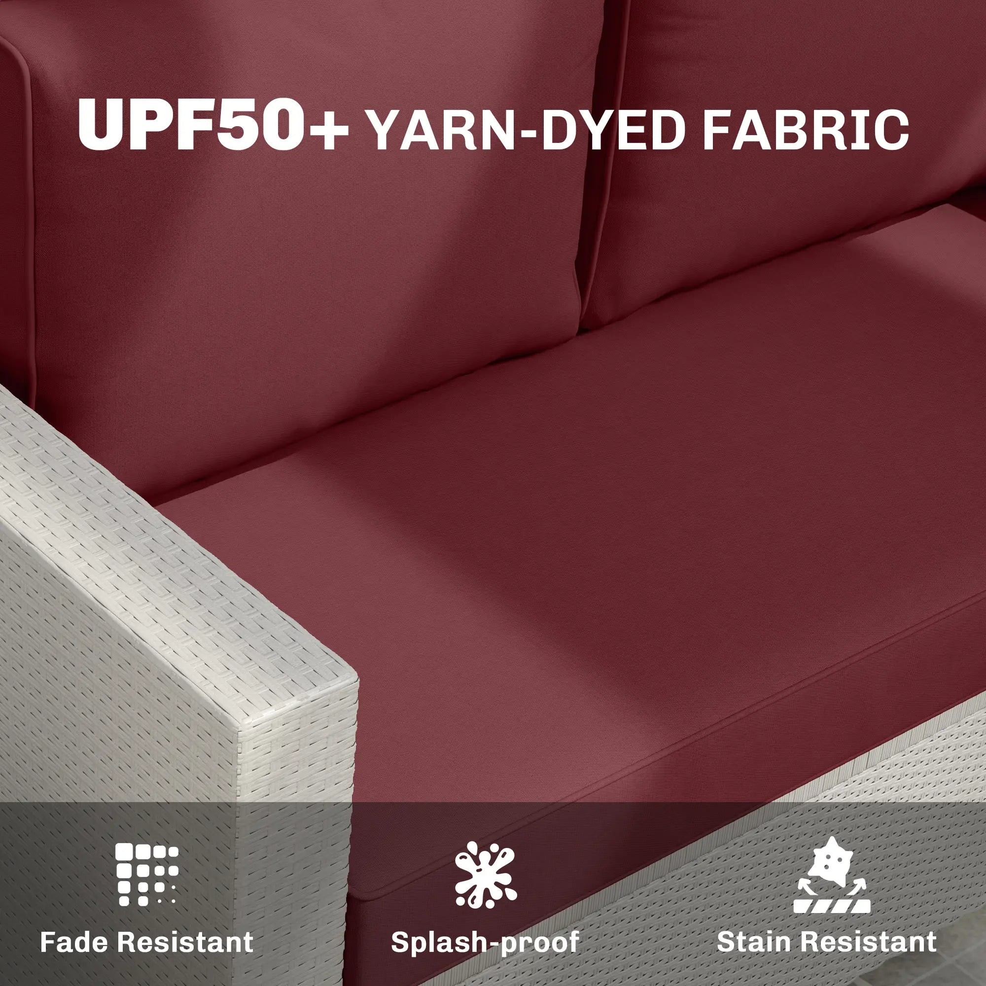 Outdoor Seat Cushions With Backrest, Loveseat Double Sofa, Wine Red Patio Chair Cushions at Gallery Canada