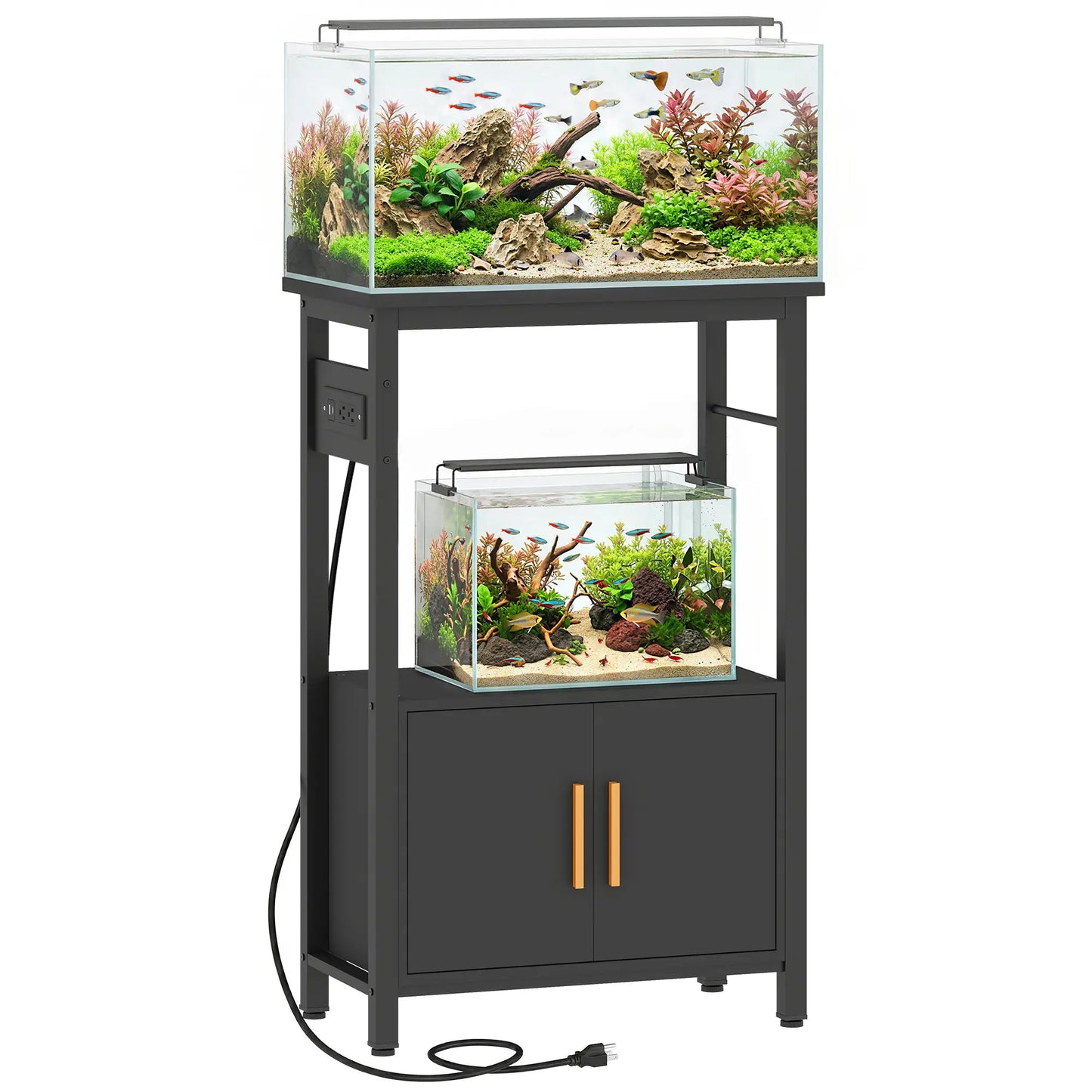 5-10 Gallon Fish Tank Stand Aquarium Stand with Power Outlets, Cabinet, Shelf, 550 lbs Capacity, 20.5" x 11" x 31.5" Small Animals at Gallery Canada