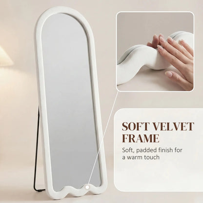 Full Length Mirror With Soft Padded Frame, White