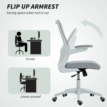 Ergonomic Office Chair, Adjustable Lumbar Support, Flip-Up Armrests, Grey Task Chairs at Gallery Canada