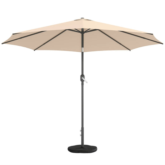 10' x 10' Round Market Umbrella, Crank Tilt, Khaki Sun Umbrellas Khaki, Dark Grey at Gallery Canada