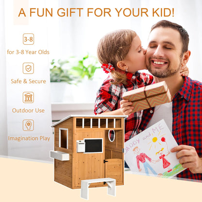 Wooden Kids Playhouse with Door, Windows & Mailbox, Yellow Play Houses at Gallery Canada