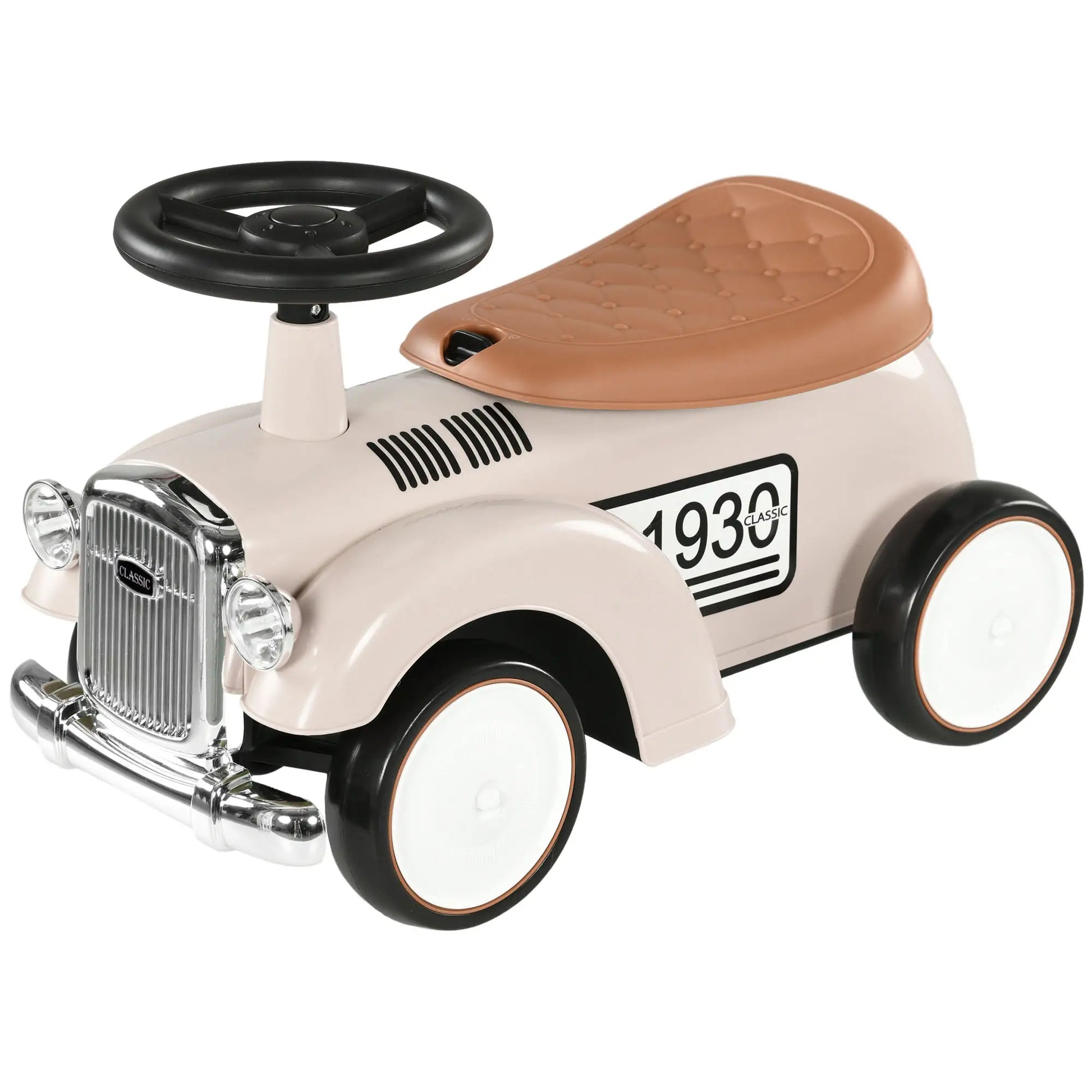Classic Ride On Car for Toddlers, Foot To Floor, 18-36 Months, White Push Cars for Toddlers Cream White, Black, Brown at Gallery Canada