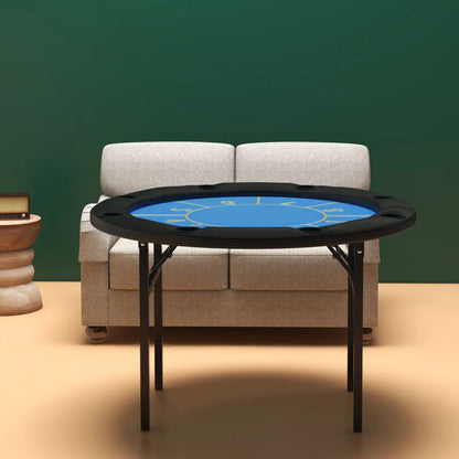 Foldable Poker Table, Texas Holdem, 47" Round, Black Game Tables at Gallery Canada