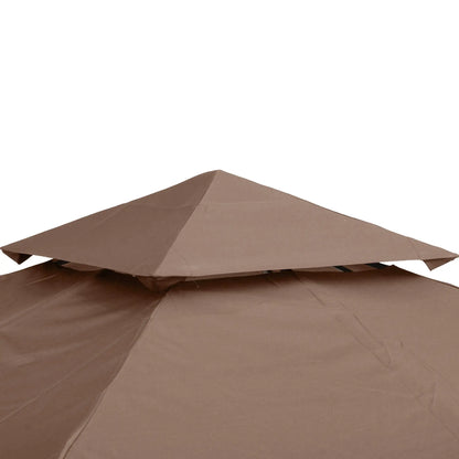 10' x 10' Square 2-Tier Gazebo Canopy Cover, Outdoor Garden Sun Shade, Coffee Gazebo Canopy Replacement at Gallery Canada
