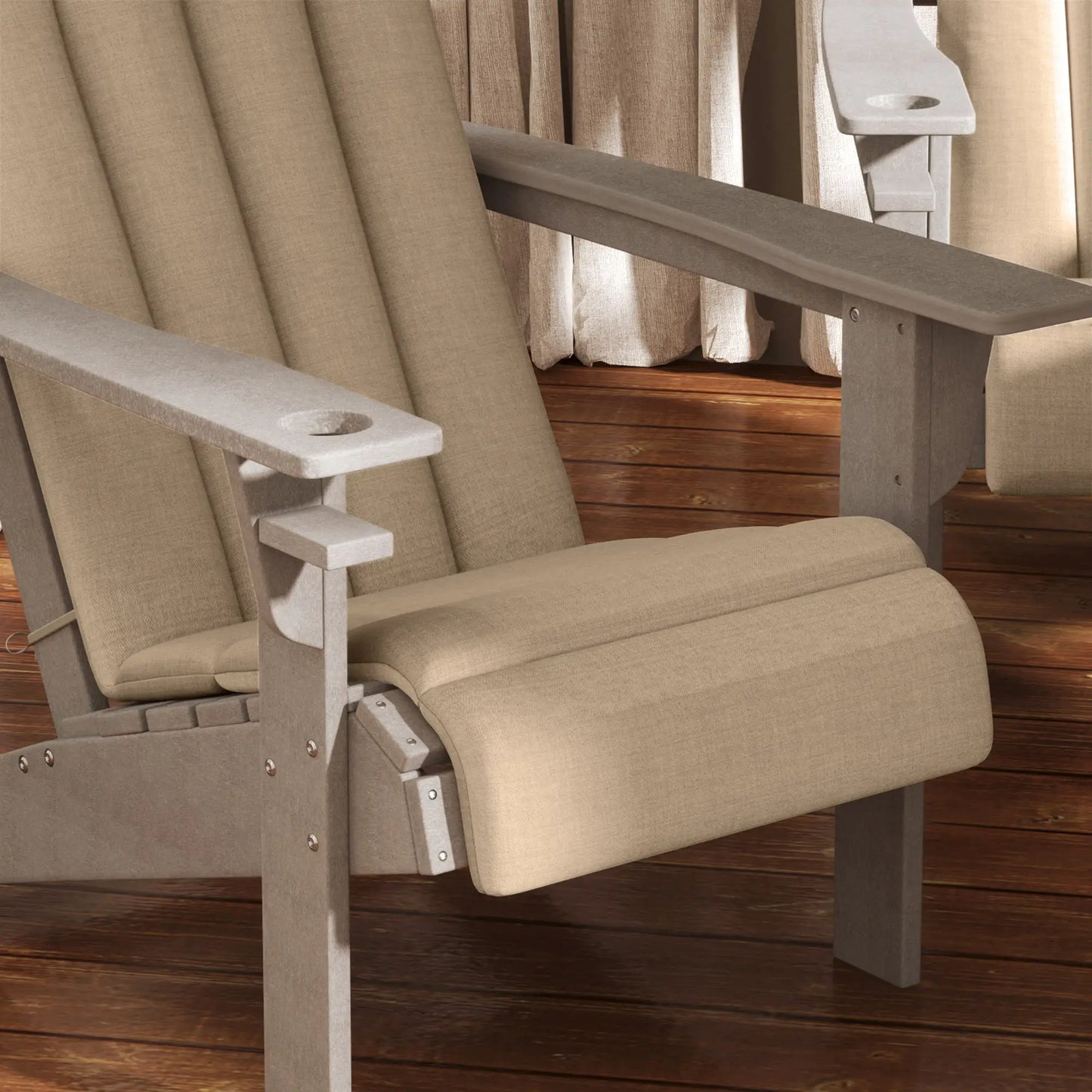 Set Of 4 Patio Chair Cushions, High Back Adirondack, High-Density Foam, Beige Patio Chair Cushions at Gallery Canada