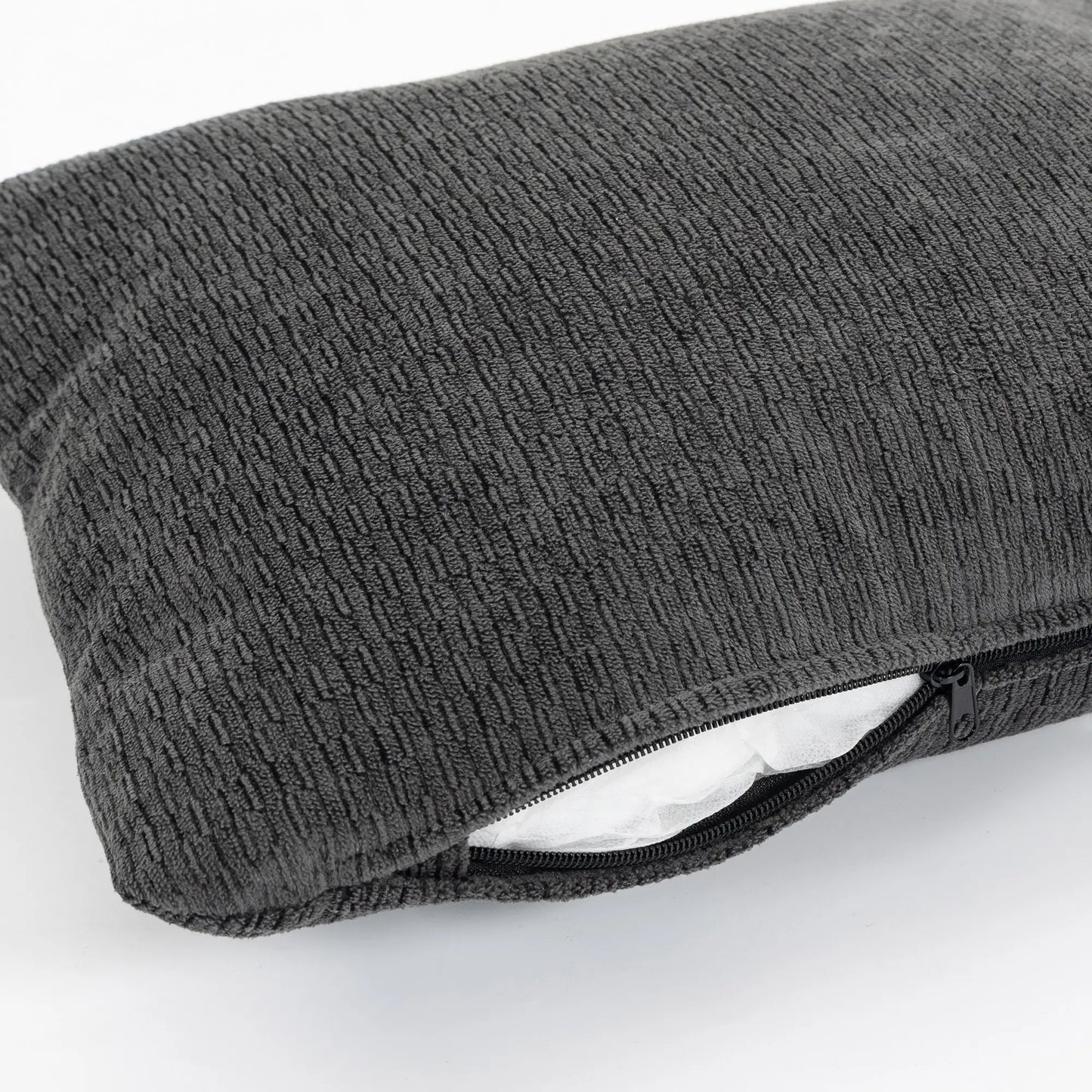 Modular Sectional Sofa Bed With Reversible Ottoman, Dark Grey