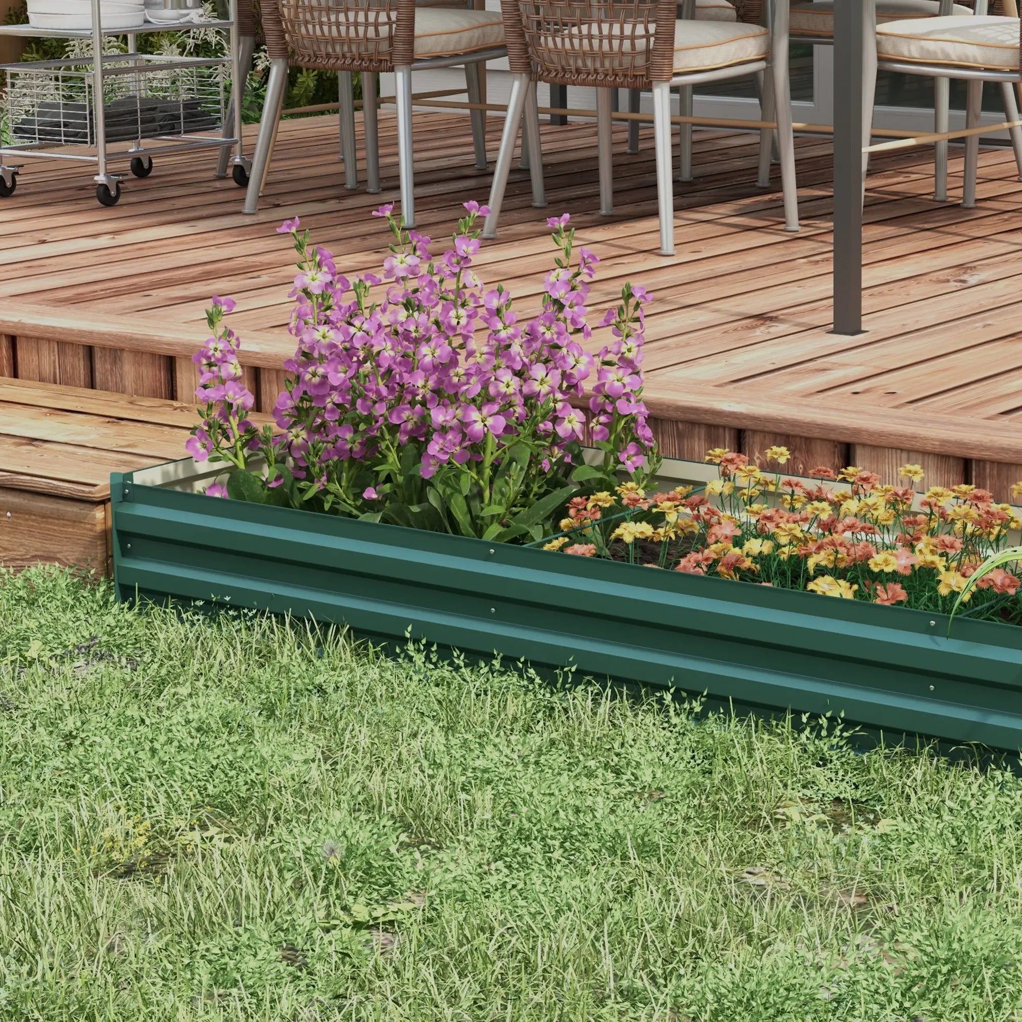 8'x2'x1' Galvanized Raised Bed, Elevated Planter Box, Green Raised Garden Beds at Gallery Canada