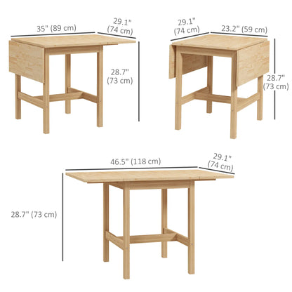 Solid Wood Kitchen Table, Farmhouse Drop Leaf, Folding Dining Table, Nature Wood Dining Tables at Gallery Canada