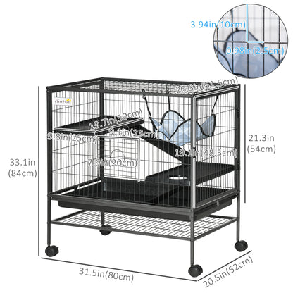 Small Animal Cage, 3-Tier Ferret Cage with Hammock, Removable Tray Houses & Habitats at Gallery Canada