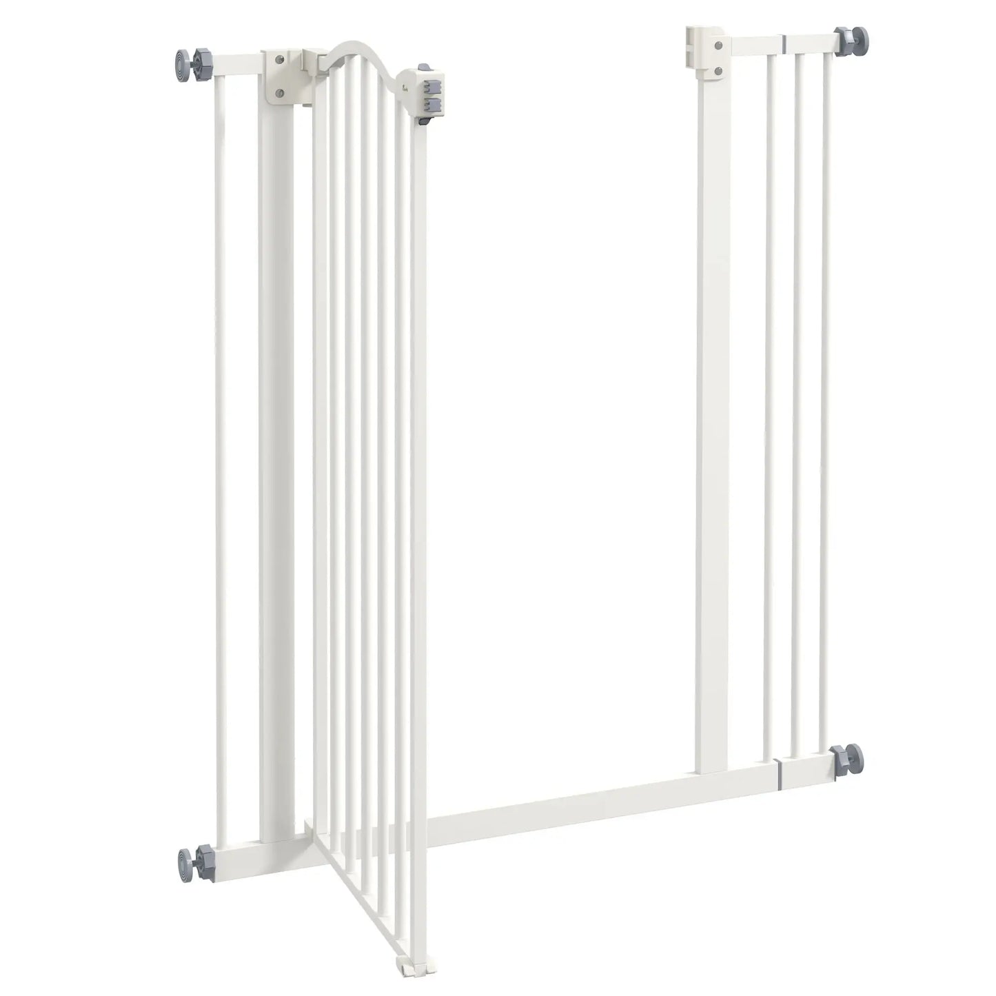 Extra Tall Dog Gate with Door, Pressure Fit, Auto Close, 29"-34", White Houses, Kennels & Pens at Gallery Canada