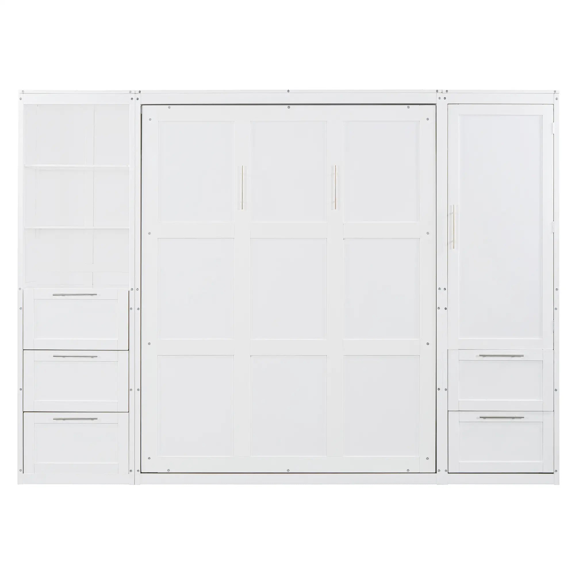 Murphy Bed with Storage, Space-Saving Wall Bed, 120
