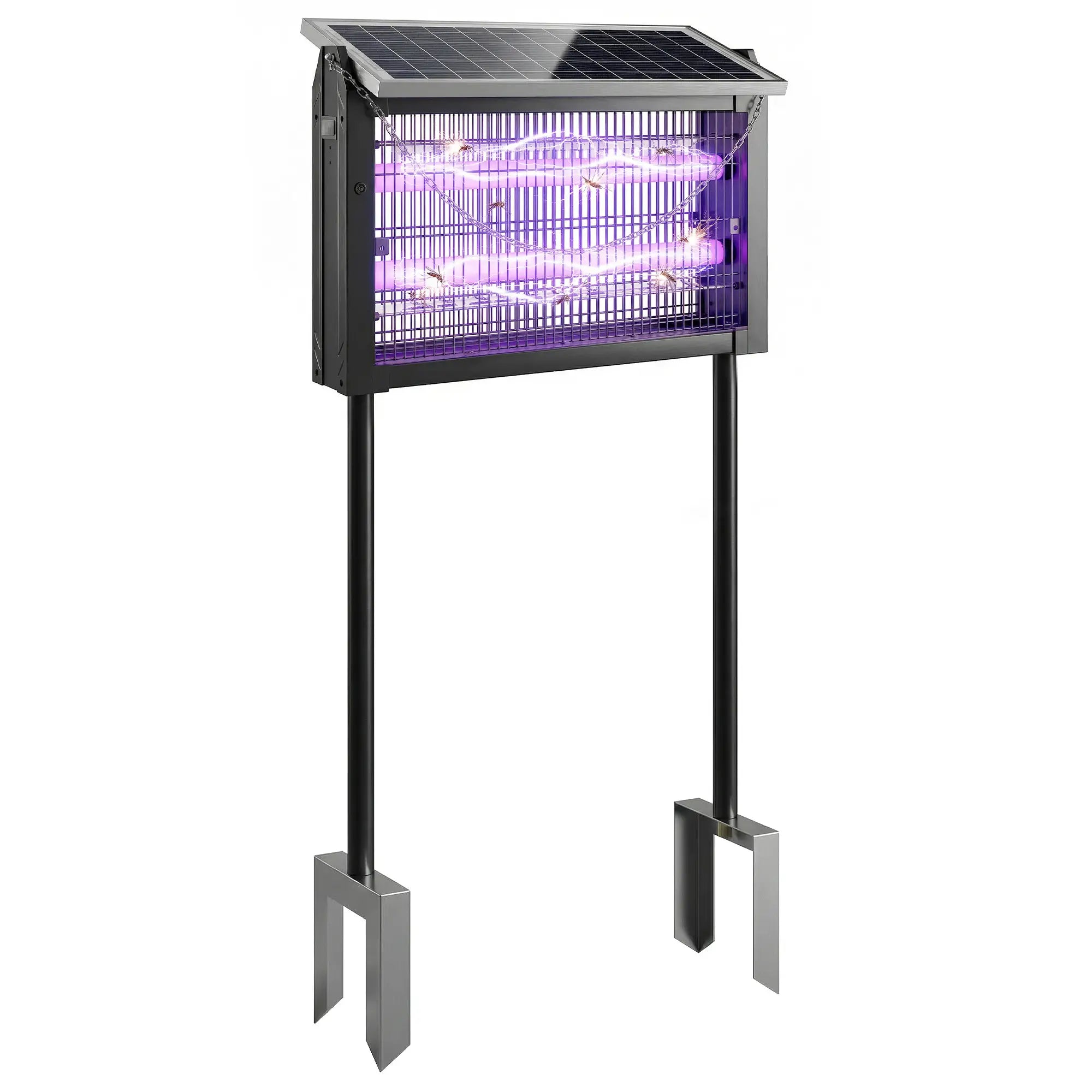 Solar Bug Zapper Outdoor, 3500 V Electric Mosquito Zapper, 14 ft Cord, Black Garden Accessories at Gallery Canada
