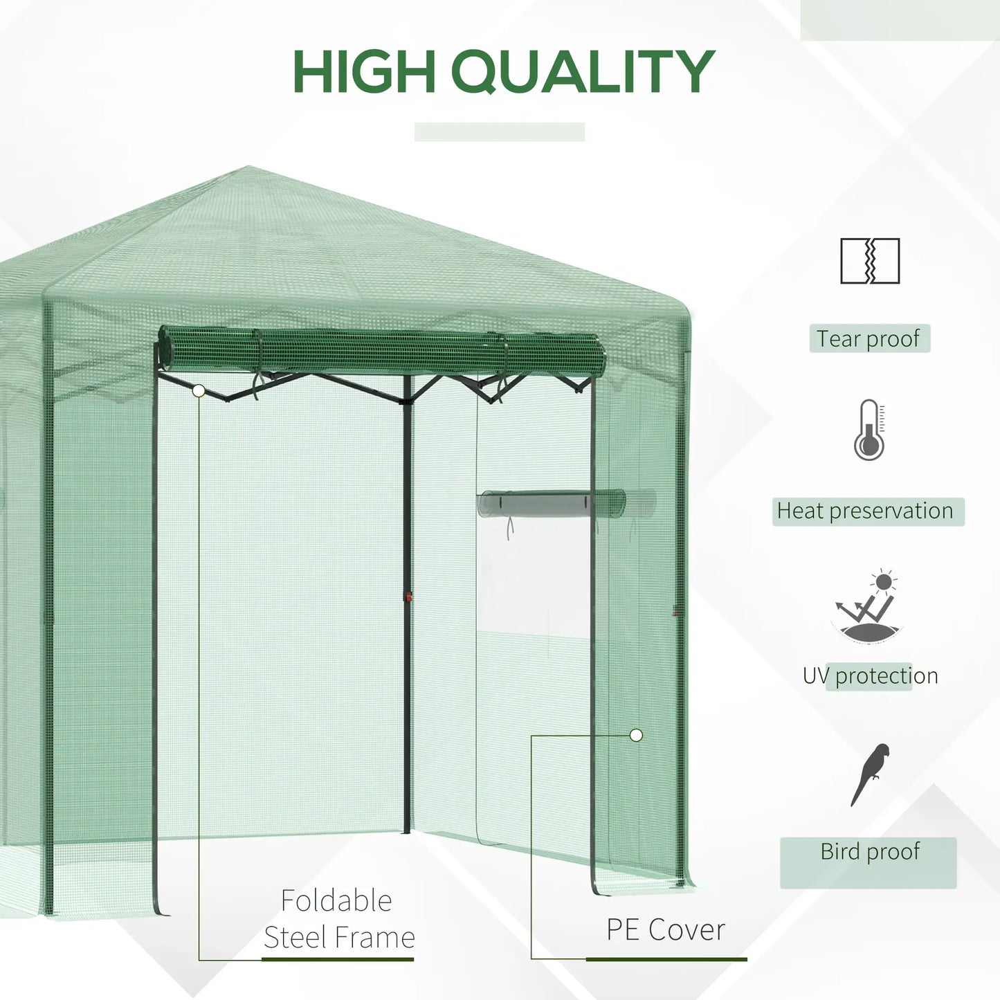 8' x 6' Portable Pop Up Greenhouse, Outdoor Walk-in, Green Walk In Greenhouses at Gallery Canada