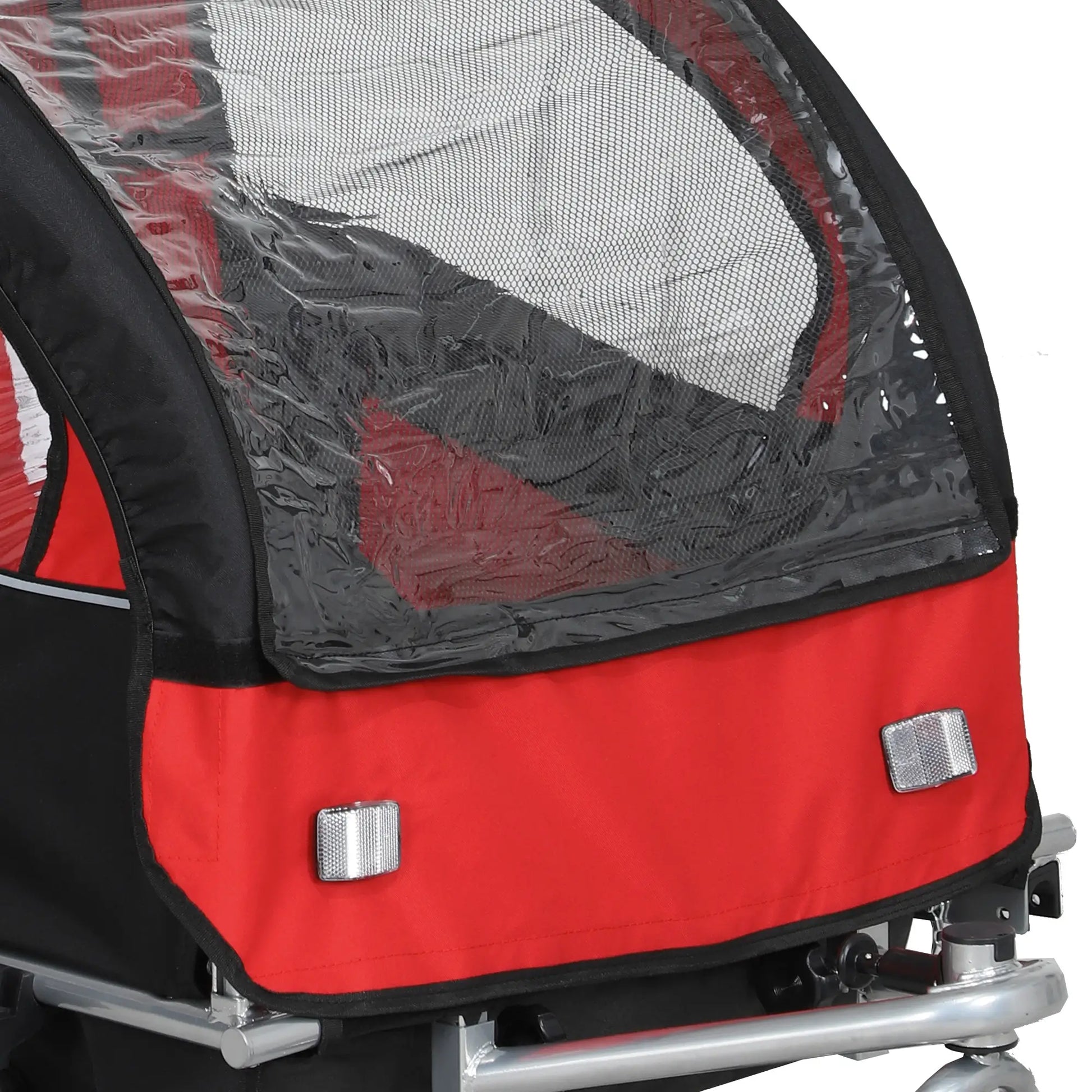 2-in-1 Bike Trailer, Foldable 2-Seat Stroller, 5-Point Harness, Red Kids Bike Trailers at Gallery Canada