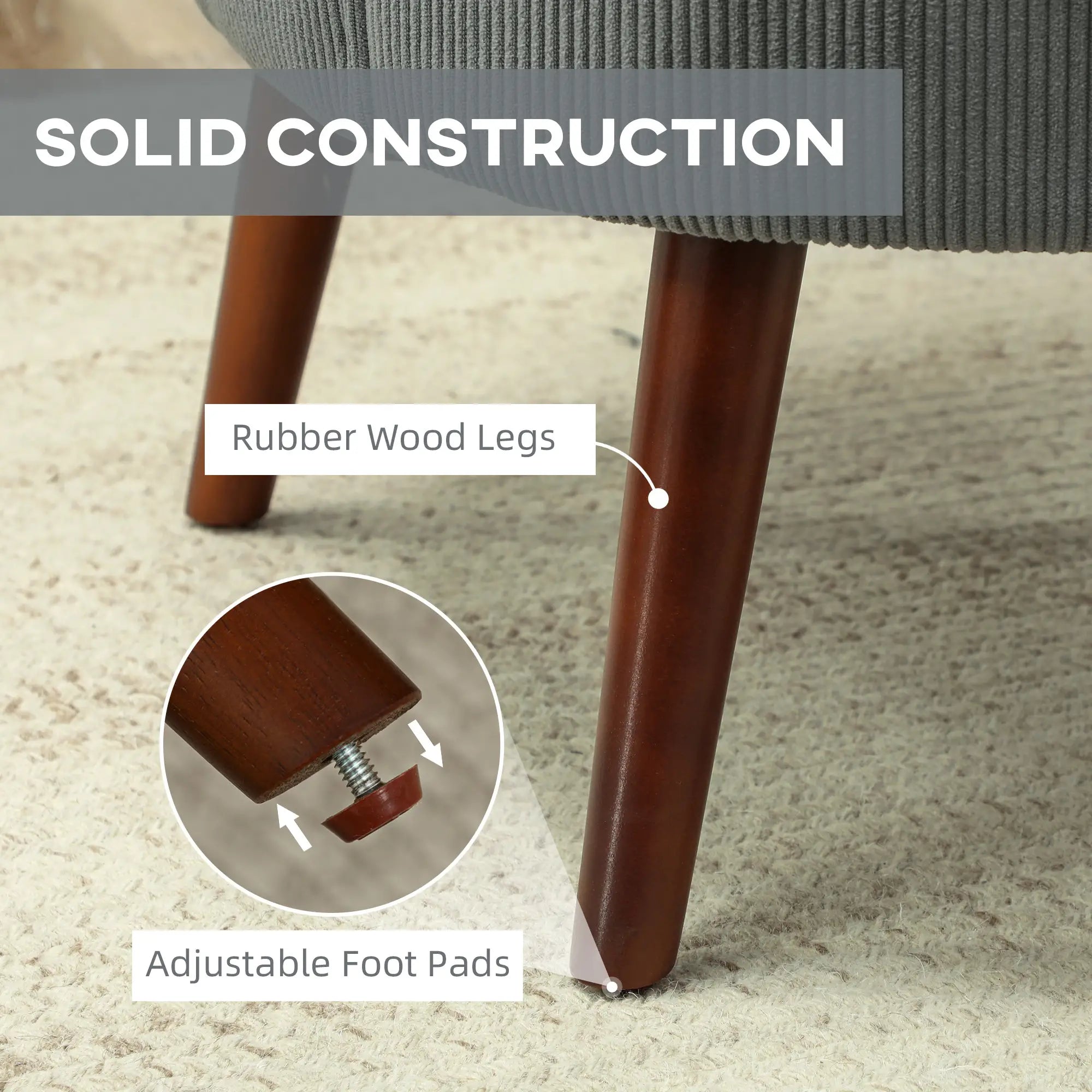 Modern Accent Chair, Upholstered Armchair, Solid Wood Legs, Lumbar Pillow, Grey Accent Chairs at Gallery Canada