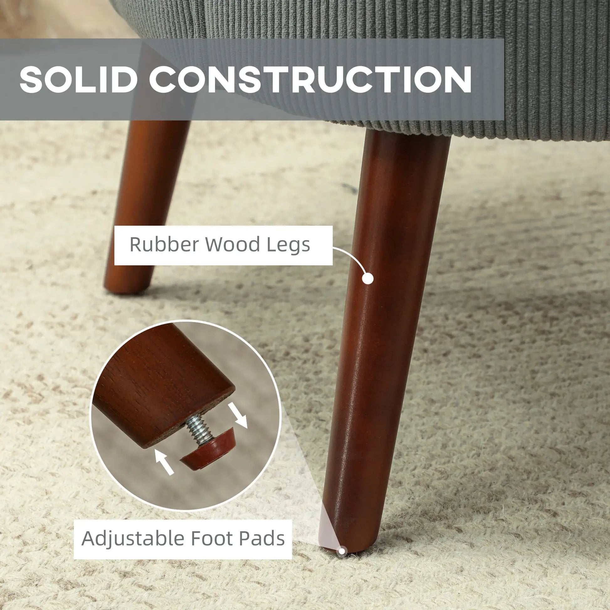 Modern Accent Chair, Upholstered Armchair, Solid Wood Legs, Lumbar Pillow, Grey Accent Chairs at Gallery Canada