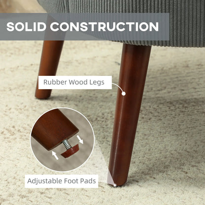 Modern Accent Chair, Upholstered Armchair, Solid Wood Legs, Lumbar Pillow, Grey Accent Chairs at Gallery Canada