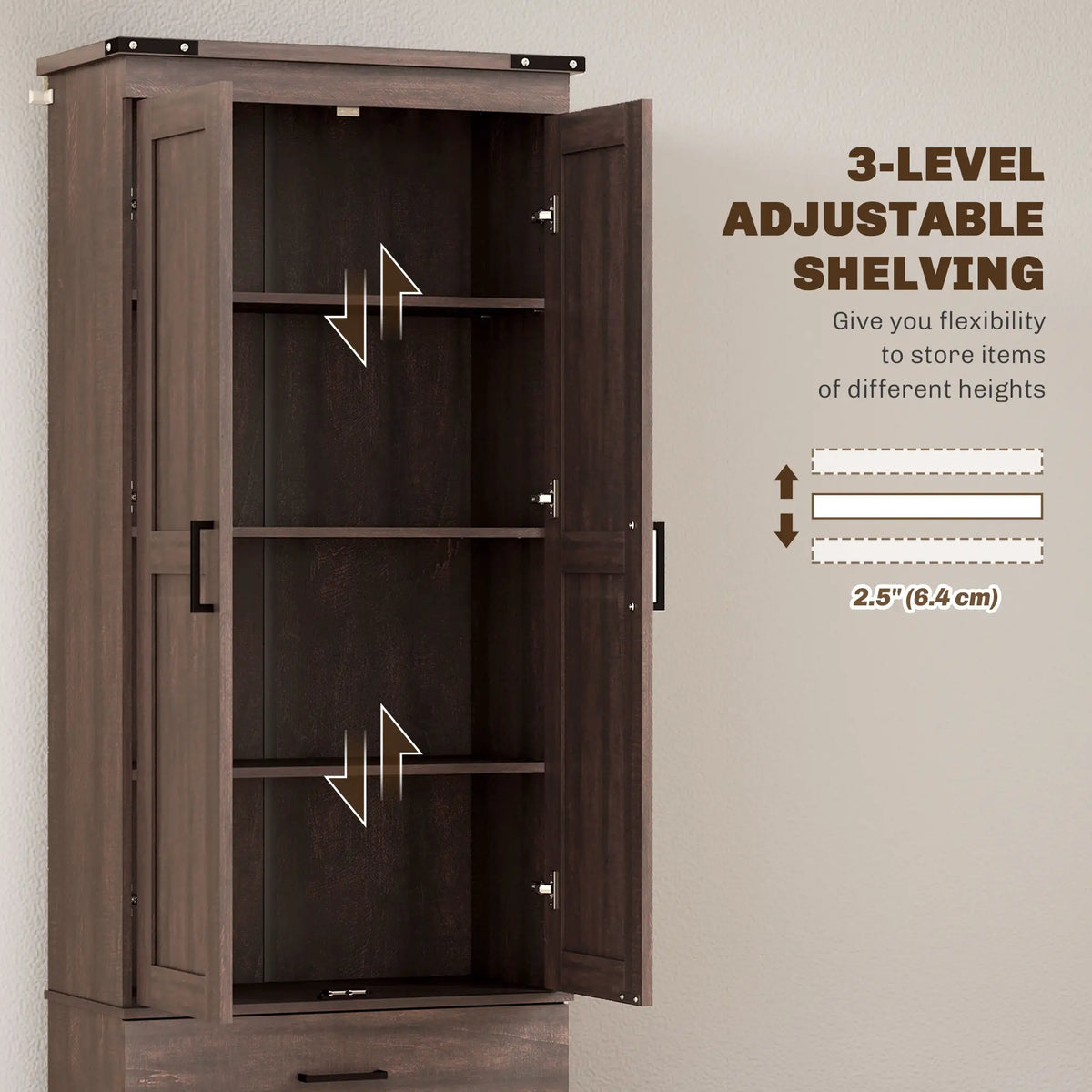 67" Tall Kitchen Pantry Cabinet, Doors, Drawers, Adjustable Shelves Kitchen Pantry Cabinets at Gallery Canada