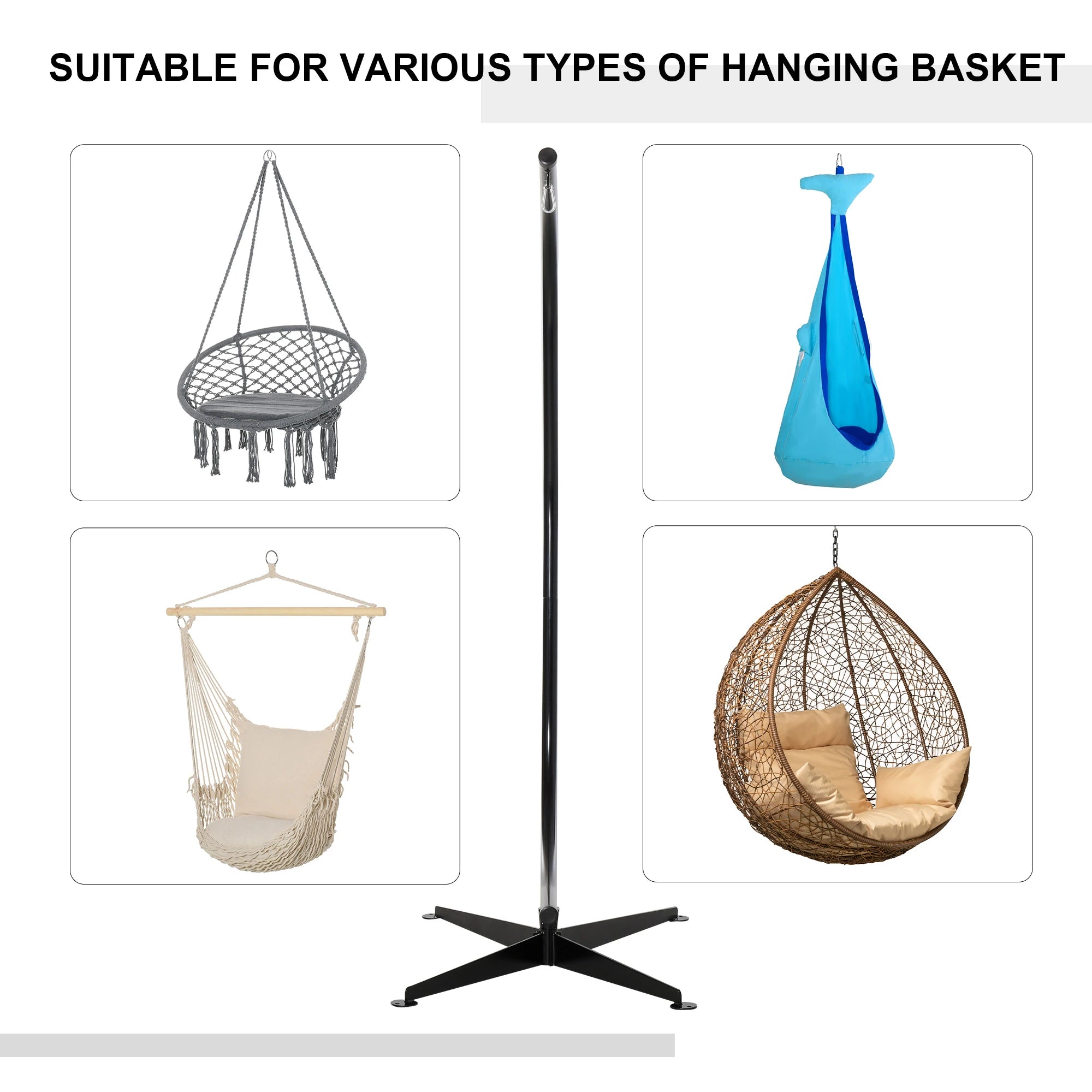Hanging Hammock Chair Stand, Steel Heavy Duty, Indoor Outdoor Hammock Stands at Gallery Canada