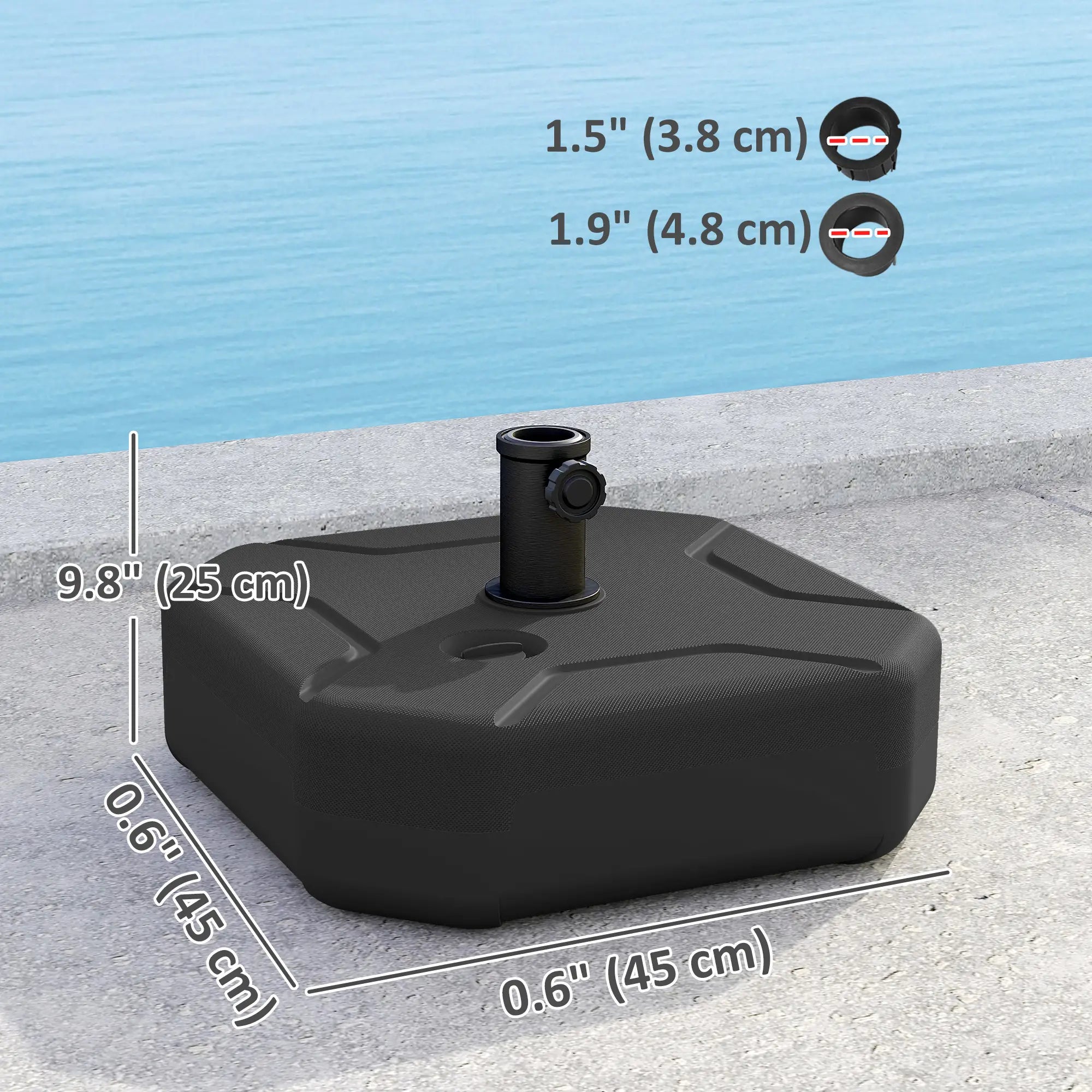 Square Patio Umbrella Base, 17.7