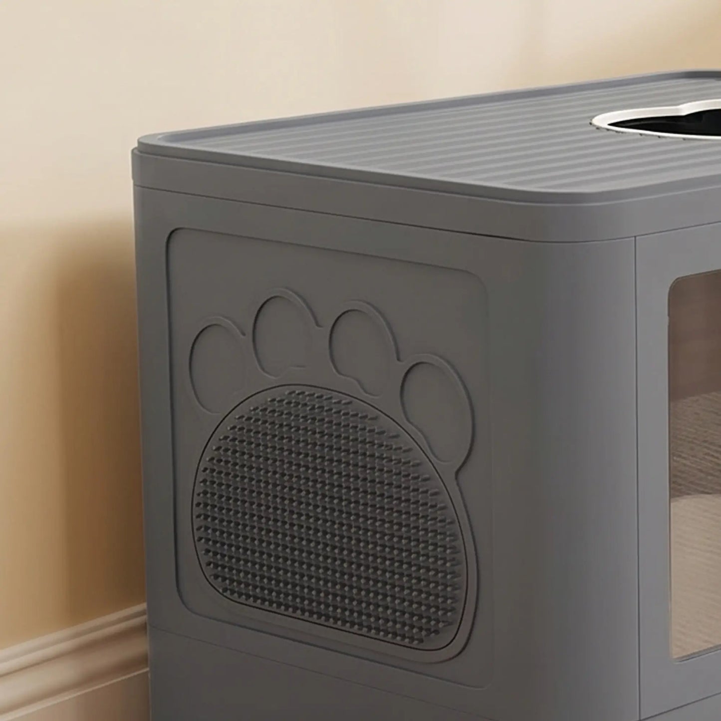 Cat Litter Box, Front Enter Top Exit, Pull Out Tray, Easy Clean, Grey Cat Litter Box Enclosures at Gallery Canada