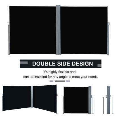 Retractable Double Side Awning, Folding Privacy Screen, Black Side Awnings at Gallery Canada