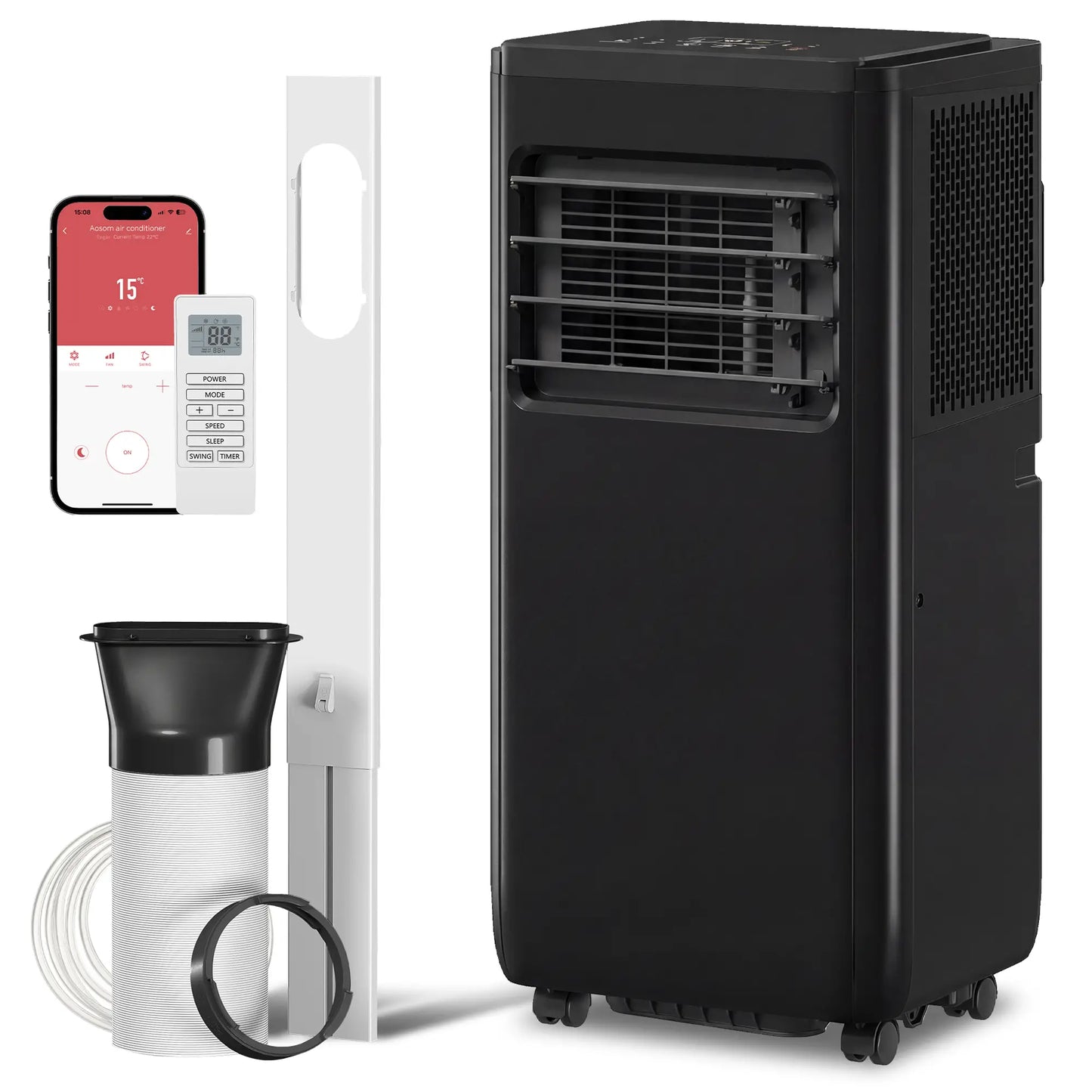 10000 BTU Portable Air Conditioner, 4-in-1, WiFi Voice Remote, Black Air Conditioner Black at Gallery Canada