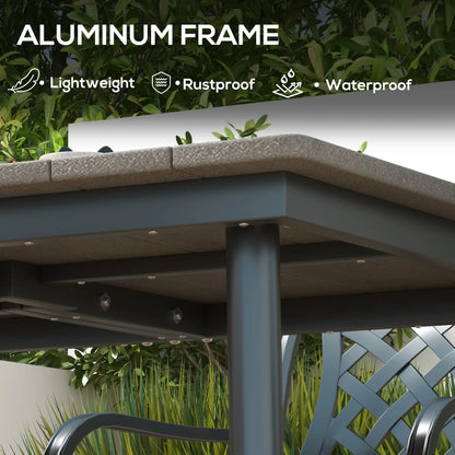 47 Outdoor Dining Table, Aluminium Frame, HDPE Top, Dark Grey Patio Dinning Tables at Gallery Canada