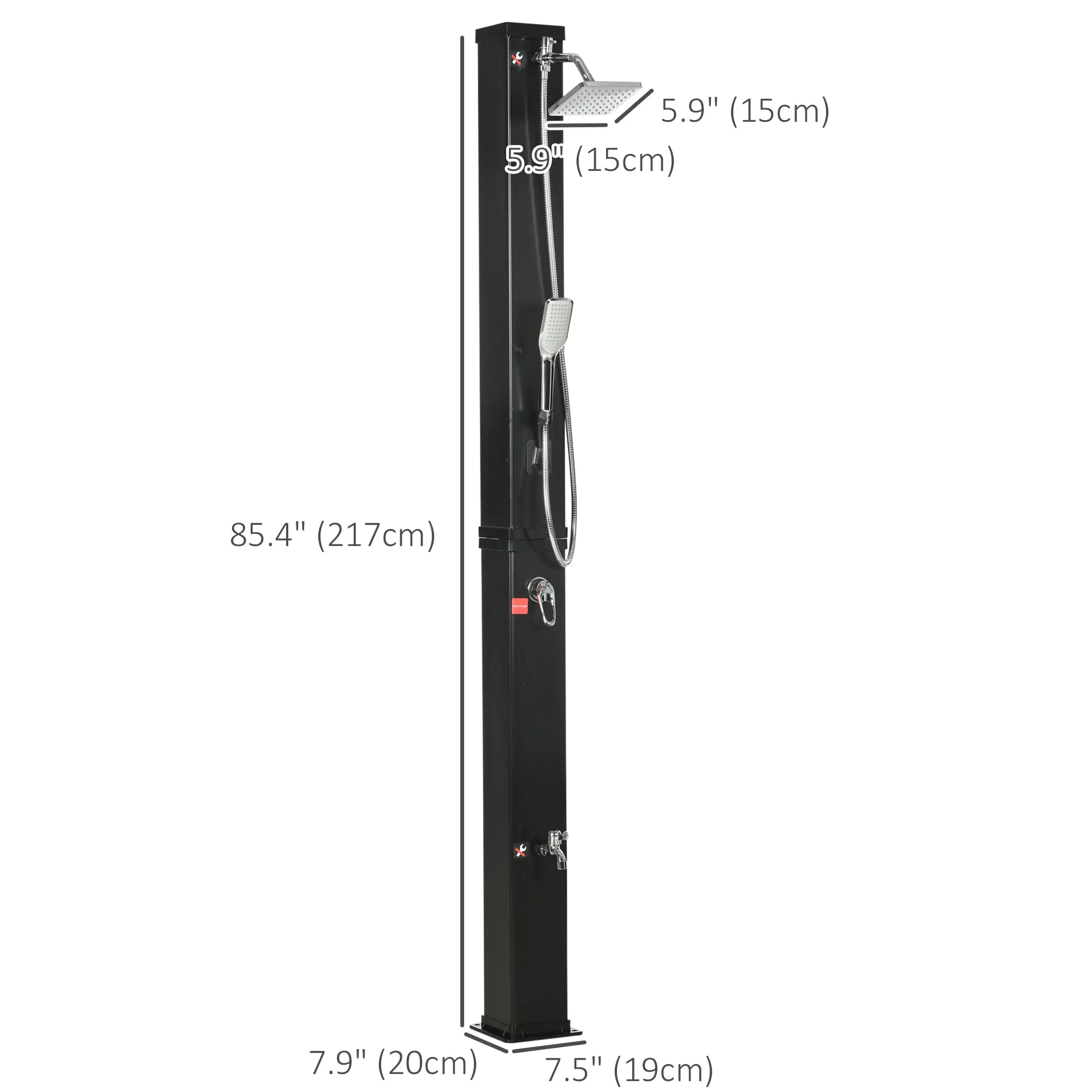 10.6Gal Outdoor Solar Shower, 360 Rainfall, Handheld Head, 60℃ Outdoor Swimming Pools & Hot Tubs at Gallery Canada