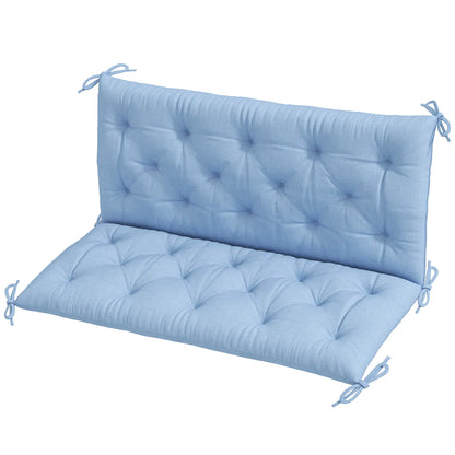 2 Seater Garden Bench Cushion, Thick Outdoor Non-Slip, 47" x 43" x 5", Light Blue Patio Chair Cushions Blue at Gallery Canada