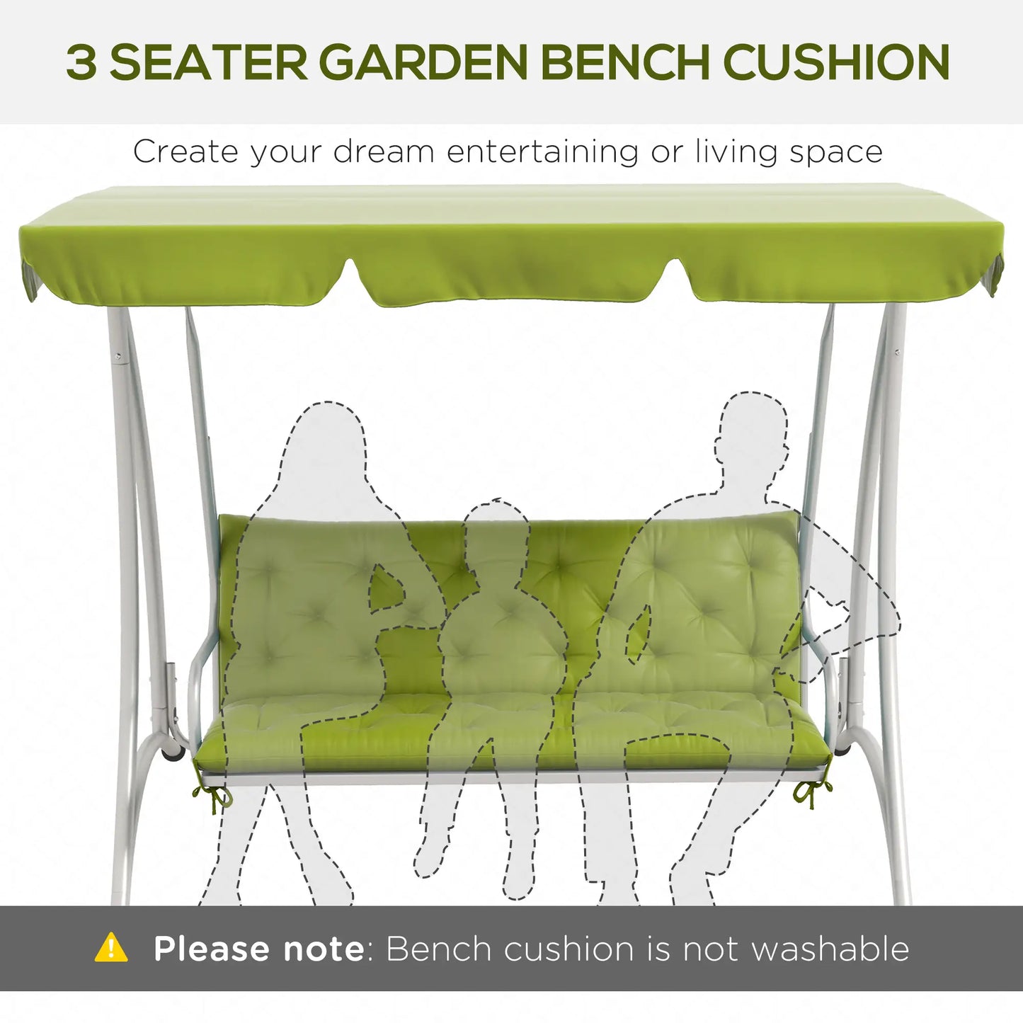 3-Seater Outdoor Bench Swing Cushions, Light Green Patio Chair Cushions at Gallery Canada