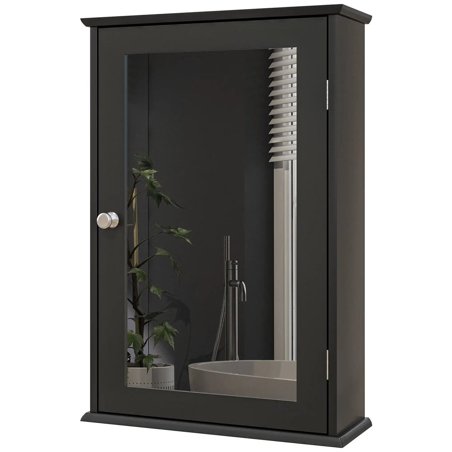 Wall Mounted Bathroom Mirror Cabinet with Shelves, Black Mirror Medicine Cabinets Black at Gallery Canada
