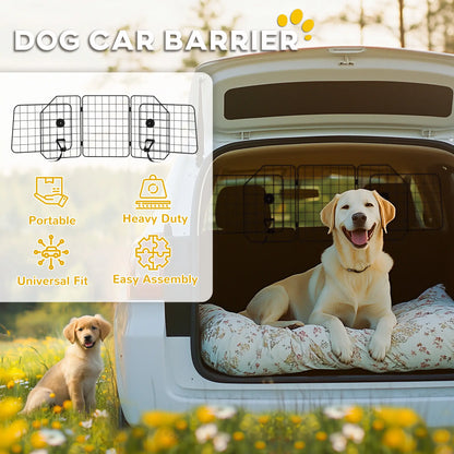 Dog Car Barrier, Adjustable SUV Trunk Divider, Heavy-Duty Steel Wire Mesh, Black Dog PlayPens at Gallery Canada