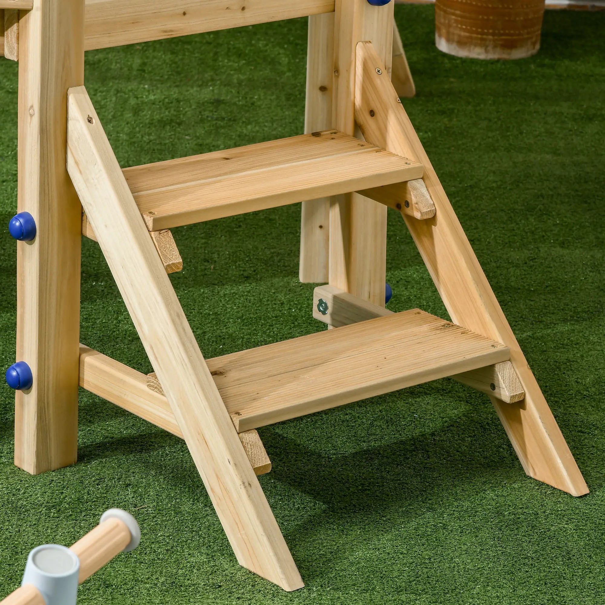 Wooden Kids Swing Set With Slide, Swing Seat, Captain's Wheel, Telescope, Natural Gym Sets & Swings at Gallery Canada