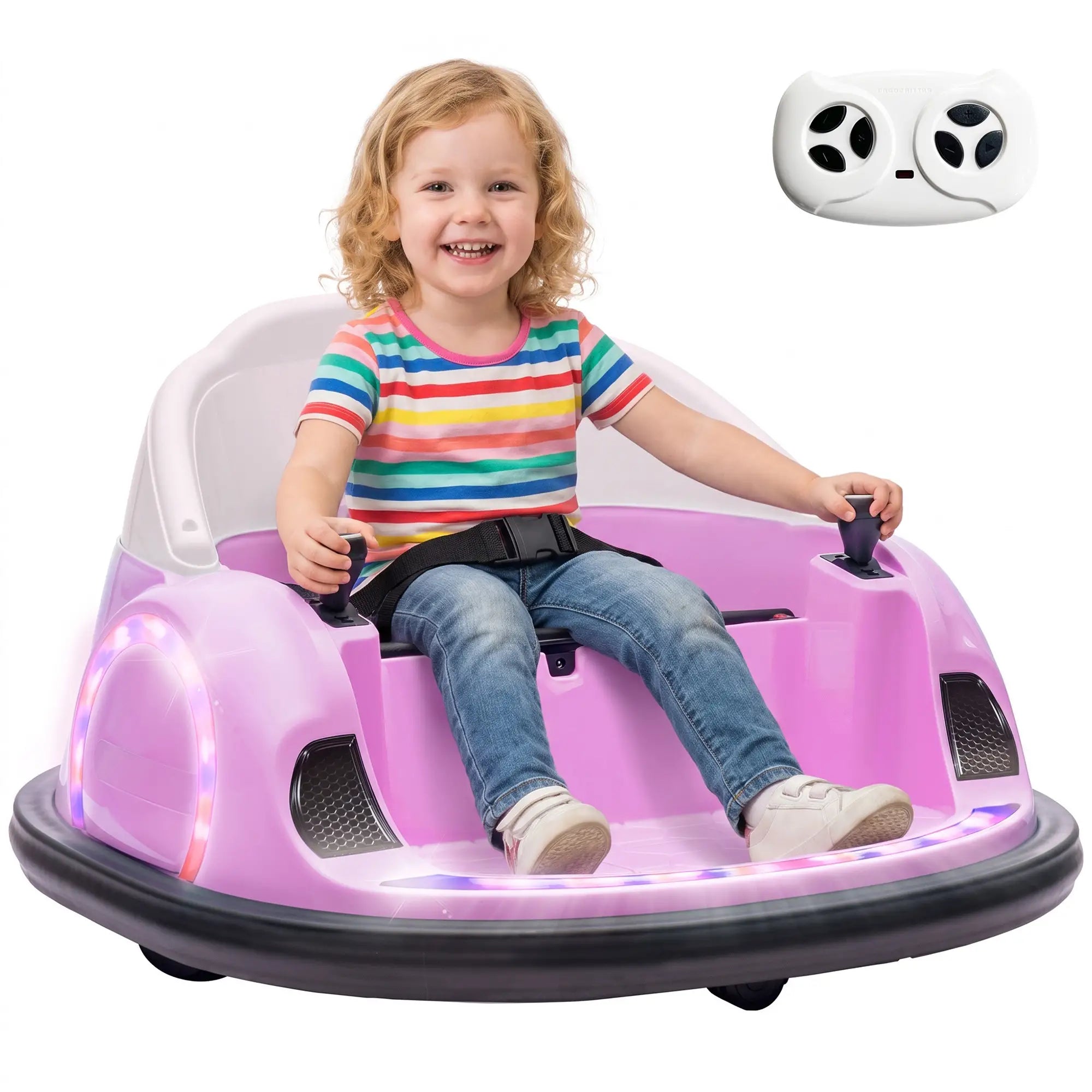 12V Bumper Car, 360 Remote Control, Lights Music Horn, 1.5-5 Years, Pink Electric Toy Cars at Gallery Canada