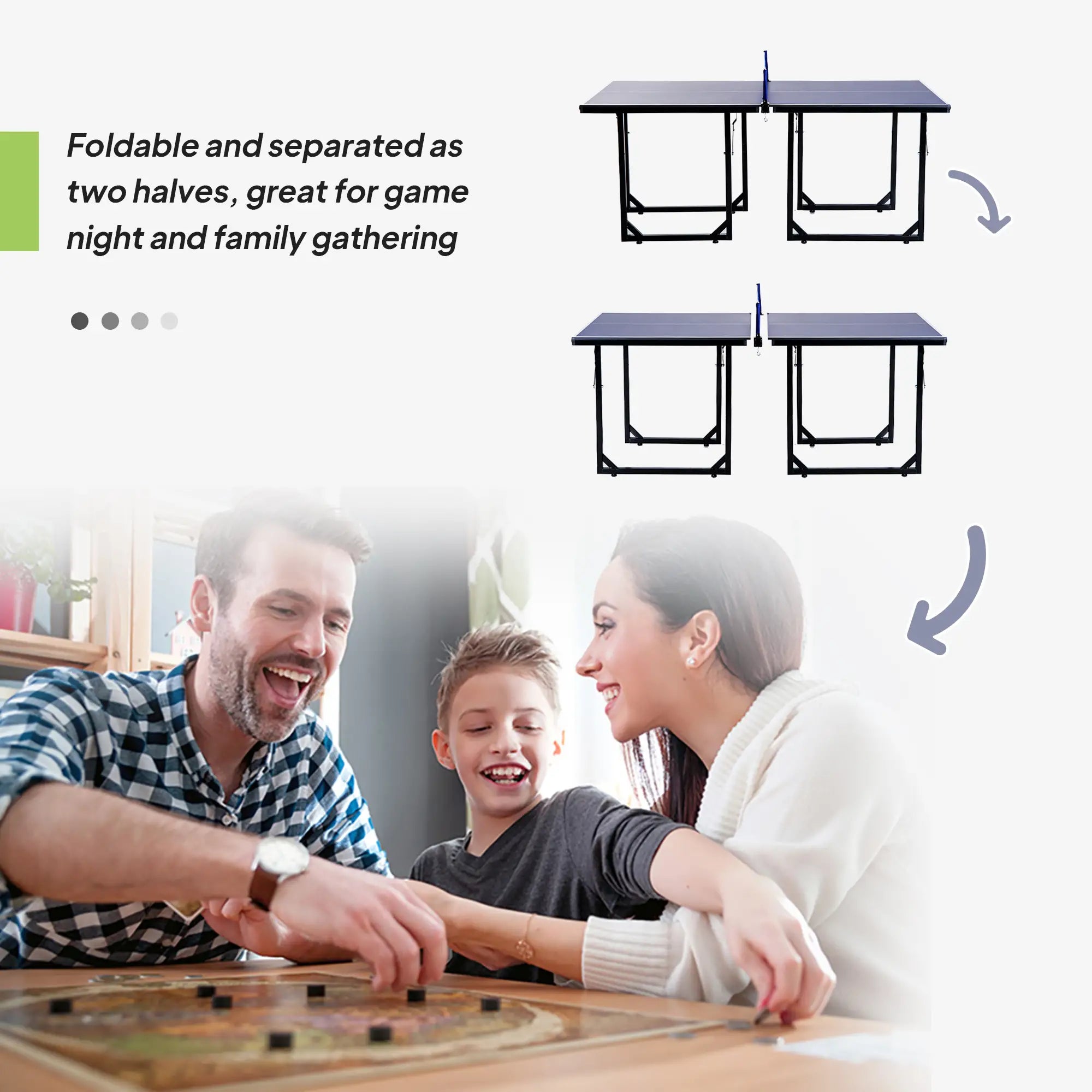 6x3ft Midsize Ping Pong Table, Folding, Blue Game Tables at Gallery Canada