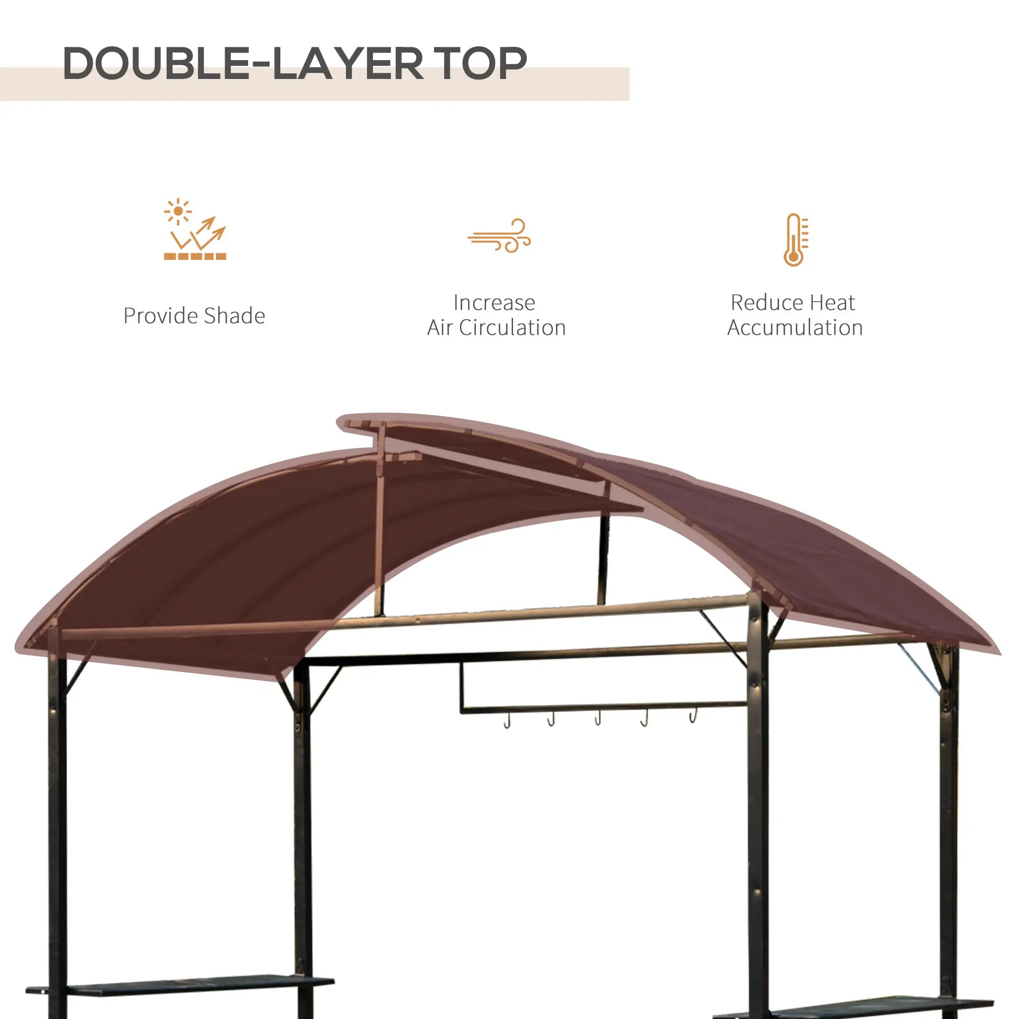 8x4ft BBQ Gazebo Tent, Metal Frame Arch Canopy, Garden Sunshade Portable Shelter BBQ Grill Gazebos at Gallery Canada