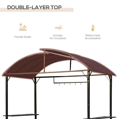 8x4ft BBQ Gazebo Tent, Metal Frame Arch Canopy, Garden Sunshade Portable Shelter BBQ Grill Gazebos at Gallery Canada