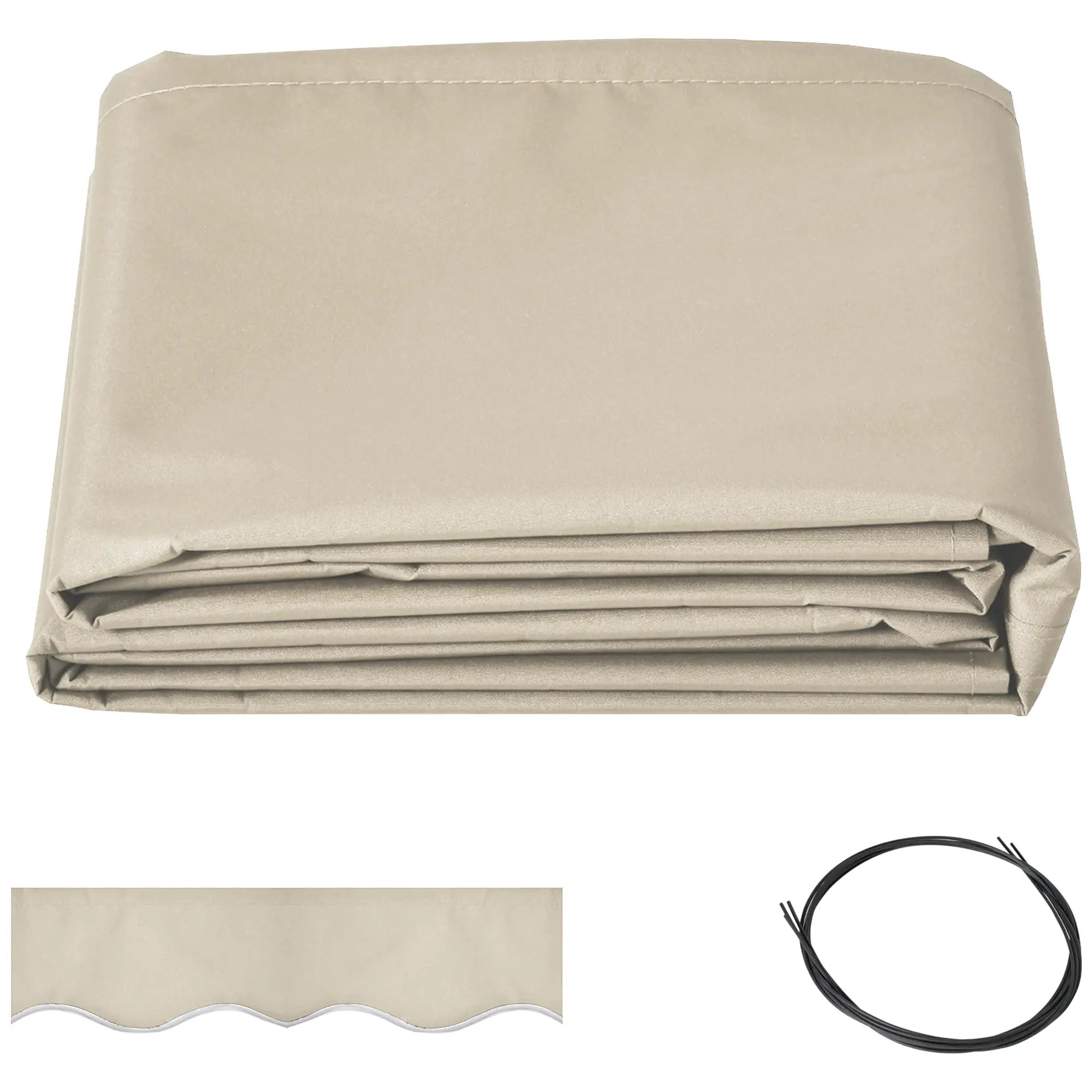 9' x 8' Outdoor Sunshade Canopy, Retractable Awning Fabric, Beige Awning Fabric Replacement at Gallery Canada