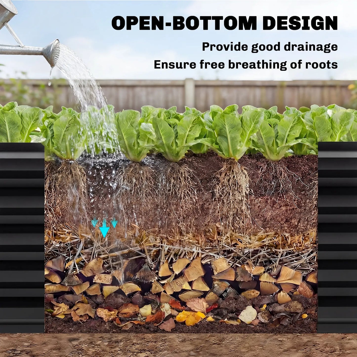 8 x 1.3 x 1.5ft Galvanized Raised Garden Bed, Reinforced Planter Box, Black Galvanized Planter Boxes at Gallery Canada