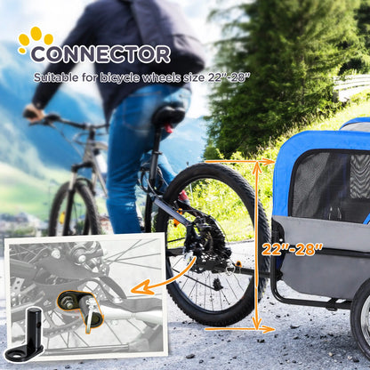Dog Bike Trailer 2-In-1 Pet Stroller Cart Bicycle Wagon Cargo Carrier Attachment for Travel with 360 Swivel Wheel, Hitch, Suspension, Safety Flag, Blue Dog Bike Trailers & Strollers at Gallery Canada