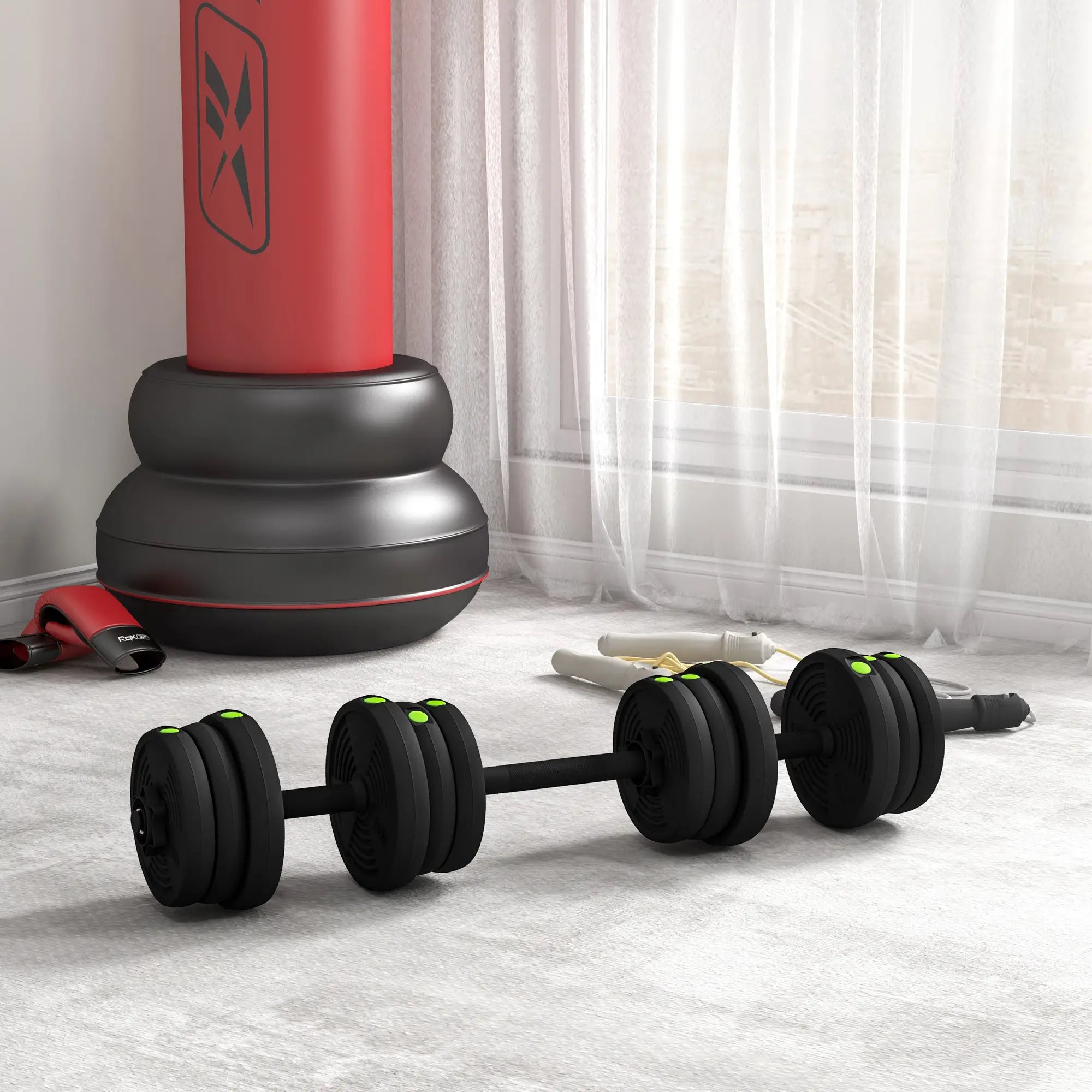 44LBS Adjustable Barbell Dumbbells Set, Non-Slip Handles, Home Gym Dumbbells & Barbells at Gallery Canada