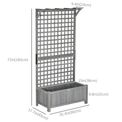 Wood Planter With Trellis, Raised Garden Bed for Privacy Screen, Dark Grey Wooden Planter Boxes at Gallery Canada