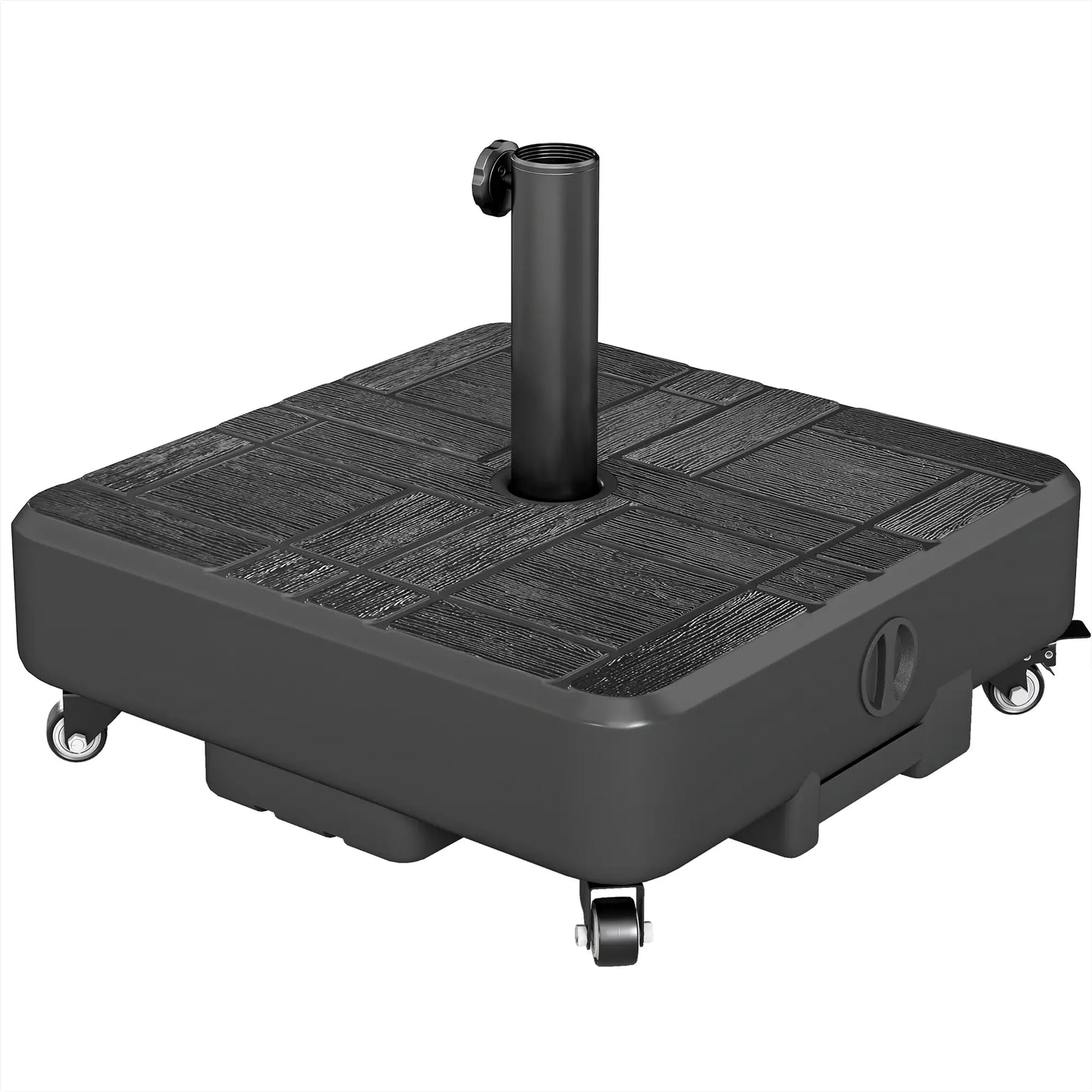 Outdoor Umbrella Base With Wheels, Fillable Stand For 1.5"/1.9" Poles, Black Umbrella Bases at Gallery Canada