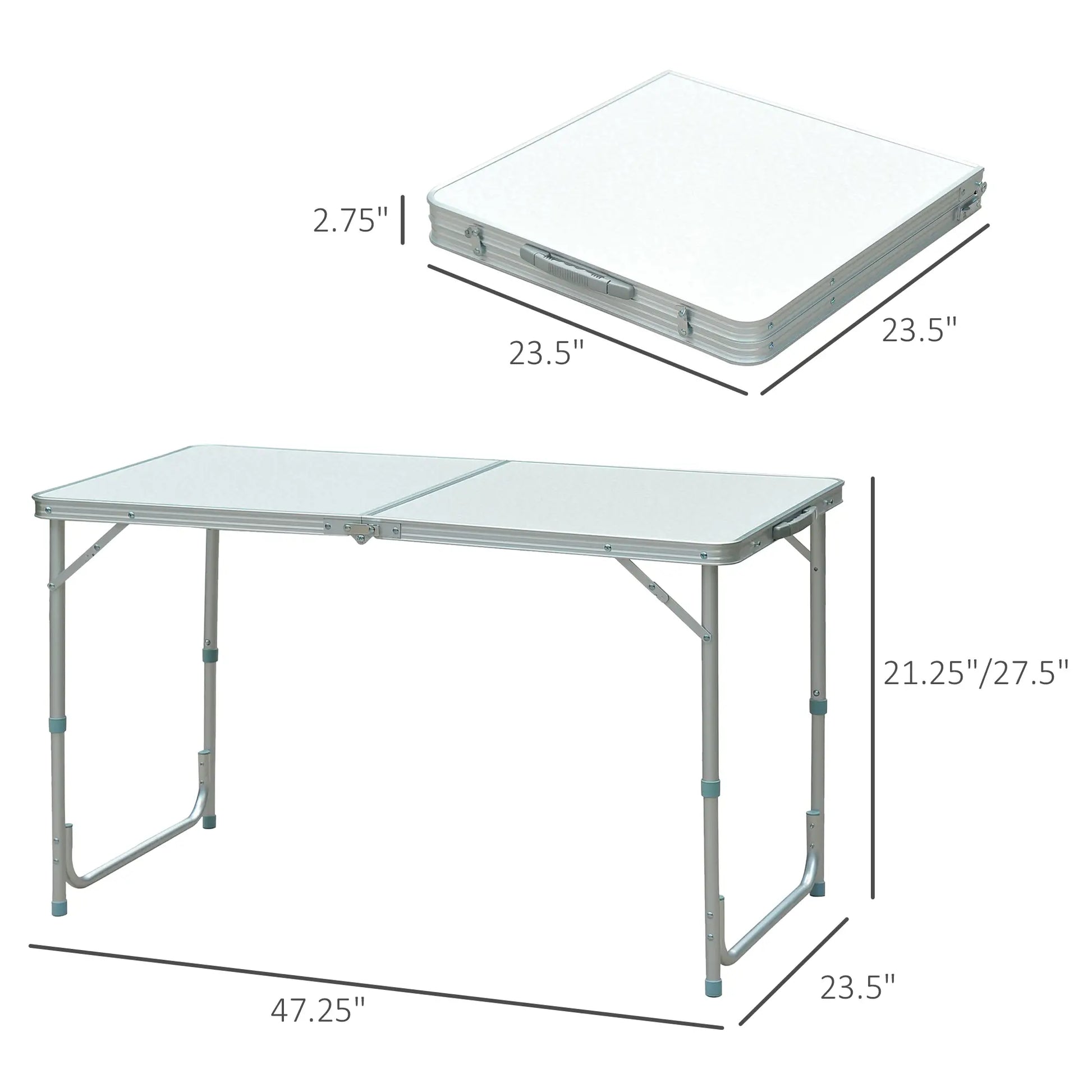 4ft Foldable Camping Table, Picnic BBQ Desk, Indoor Outdoor, Silver Picnic Tables & Camping Chairs at Gallery Canada