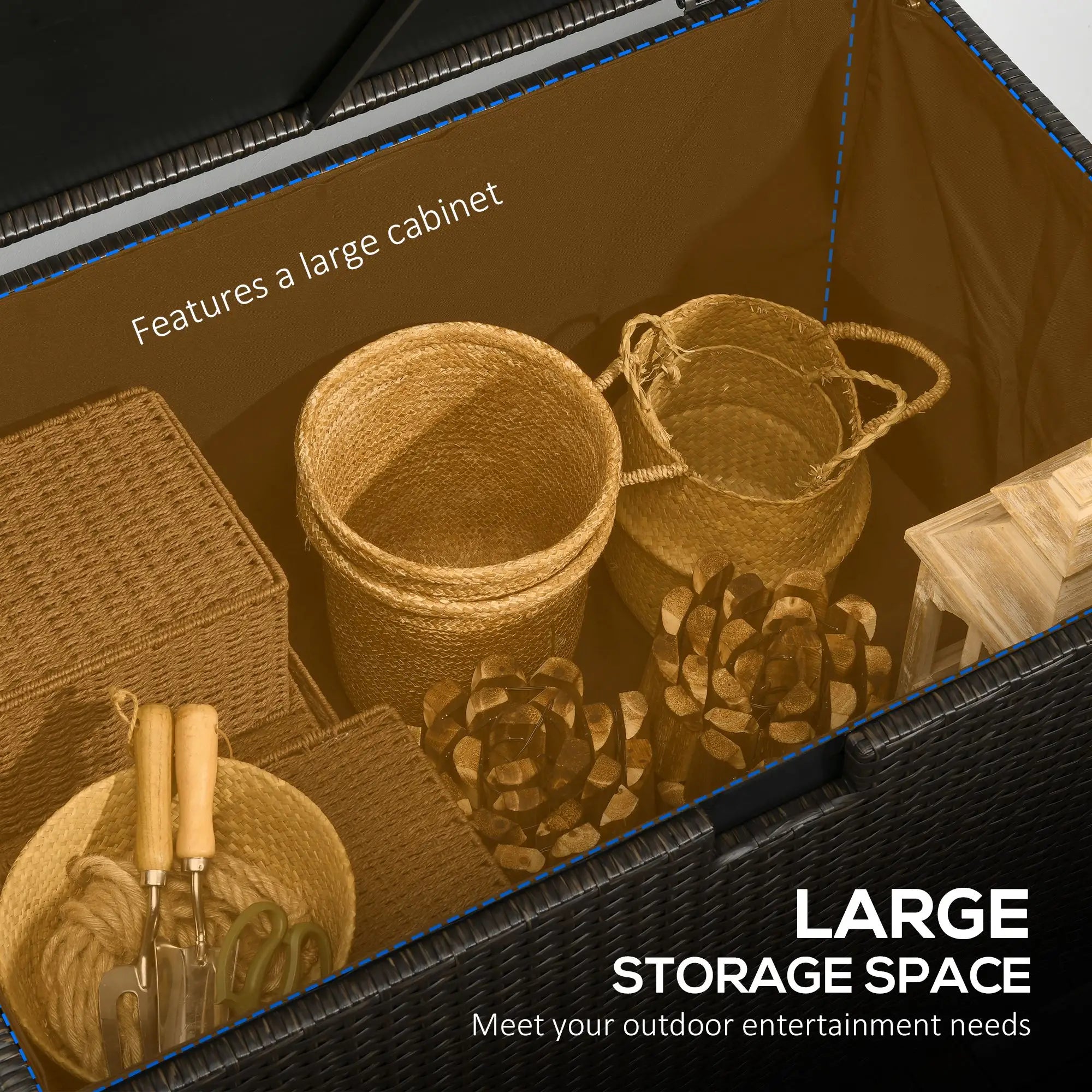 113 Gallon Outdoor Storage Box, Rattan Deck Box, Brown Patio Storage Boxes at Gallery Canada